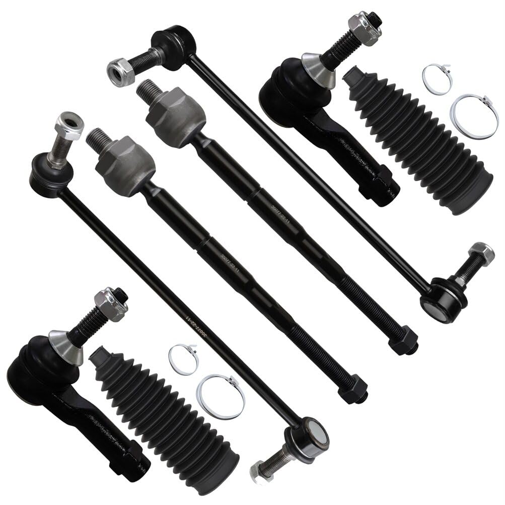 Scitoo 8Pcs Front Suspension Kit Outer Inner Tie Rod End W/Boot Sway Bar End Link Replacement For 2011-2019 For Ford Explorer 2013-2019 For Ford Police Interceptor Utility