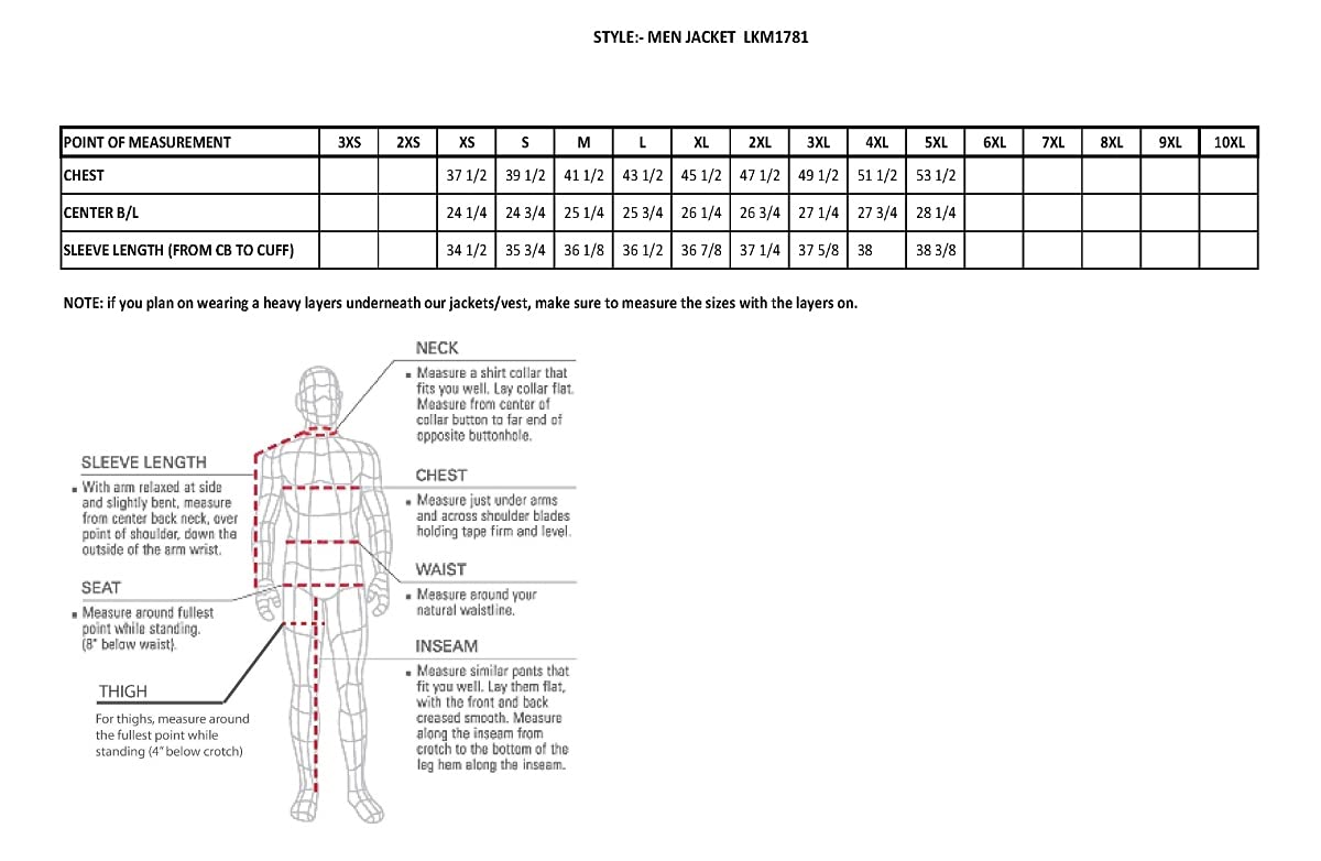 Milwaukee Leather Lkm1781 Men'S The Legend Classic Police Style Black Leather Motorcycle Jacket W/Quilted Liner - X-Large