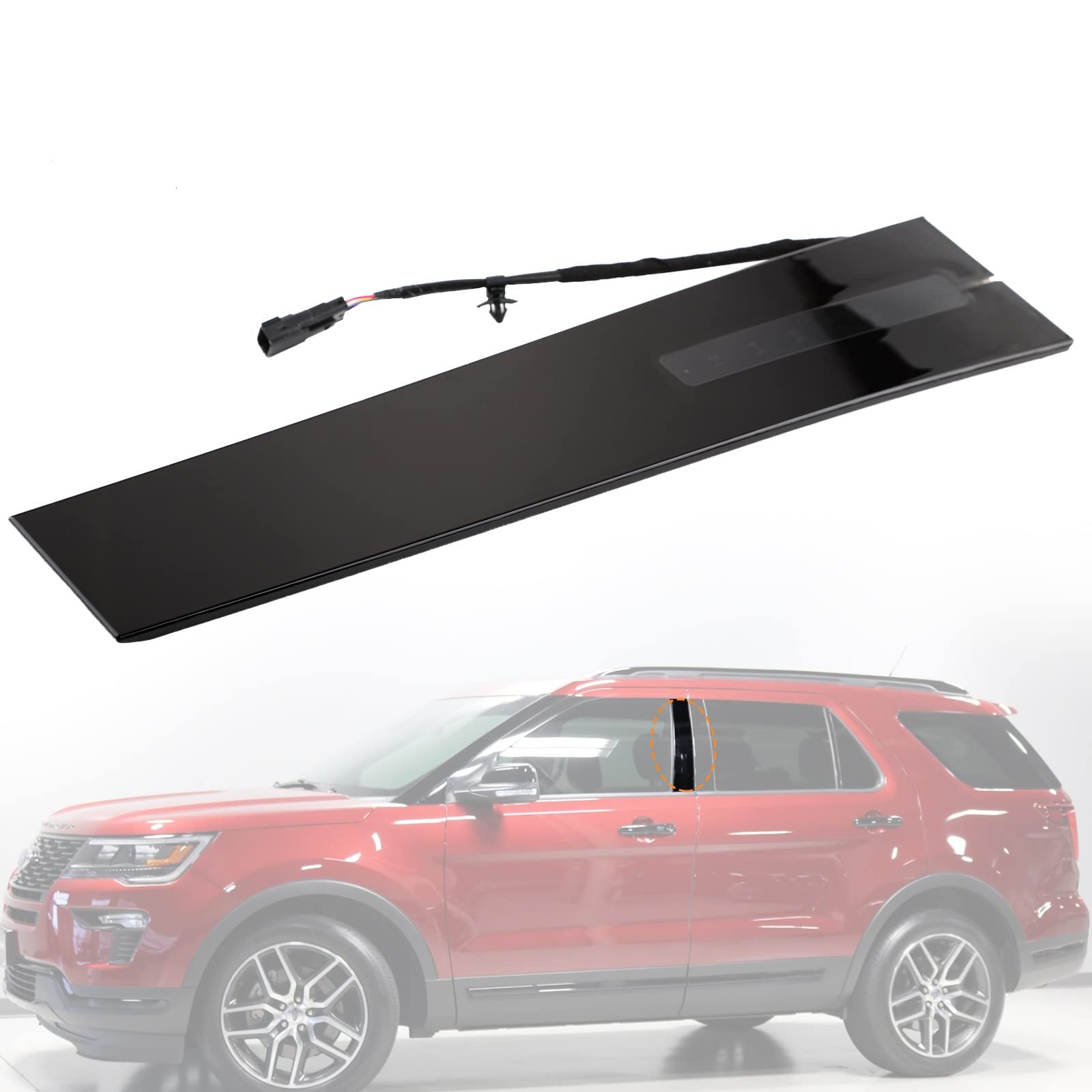 Zonfant B Pillar Molding Trim With Door Entry Keypad, Driver Front Left Outer Lh Side Compatible With Ford Vehicle 2011-2019 Exp