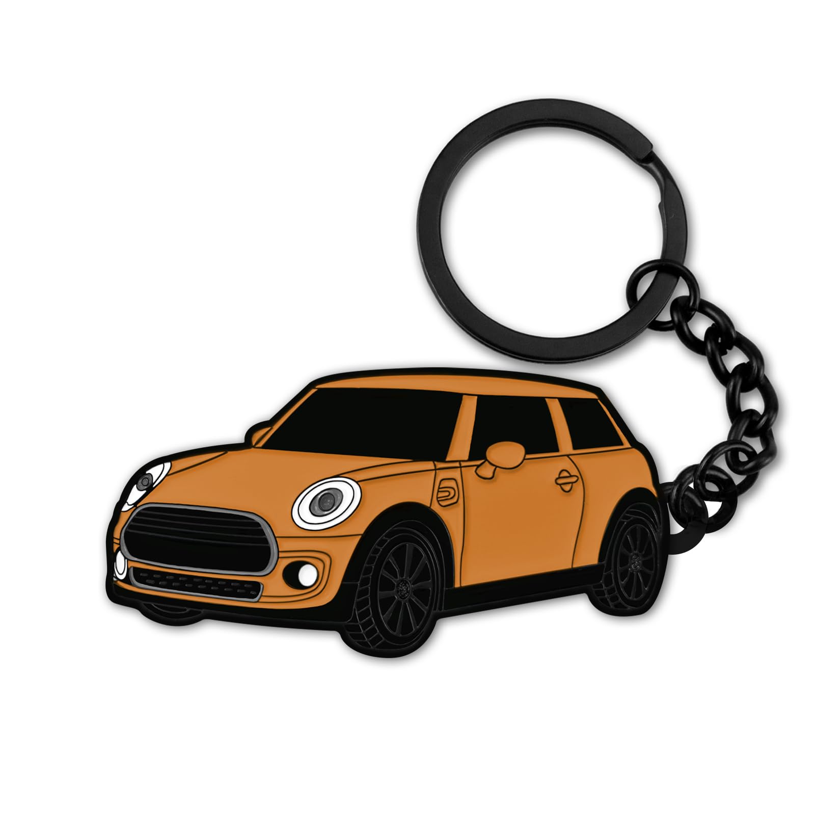 Glahorse For Mini Cooper Keychain，For Mini Cooper/Cooper S Accessories 2014-2022，Metal Keychain (Yellow)