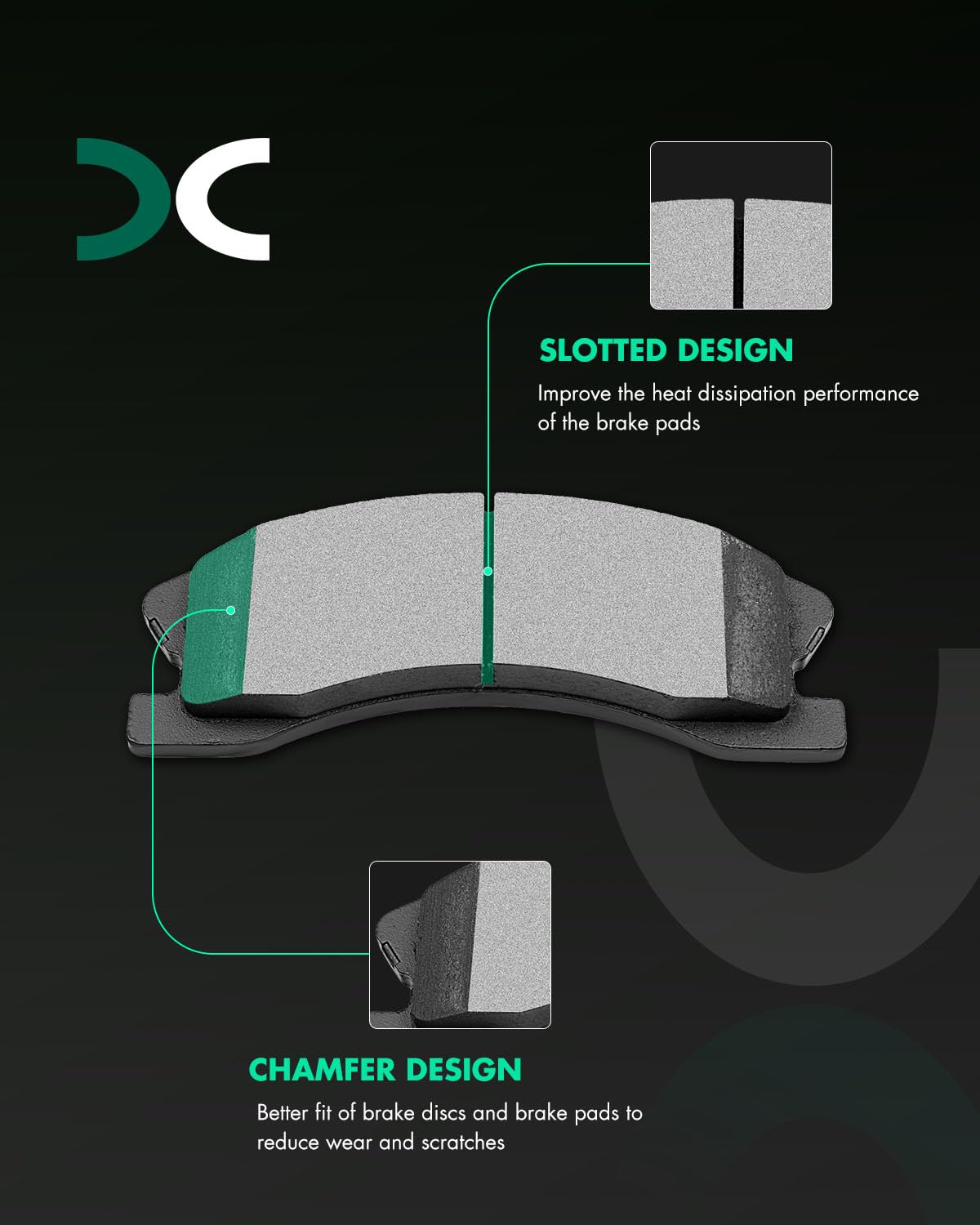 Scitoo D945 Front Ceramic Brake Pads Sets Fit For Jeep Grand Cherokee 1999 2000 2001 2002 2003 2004