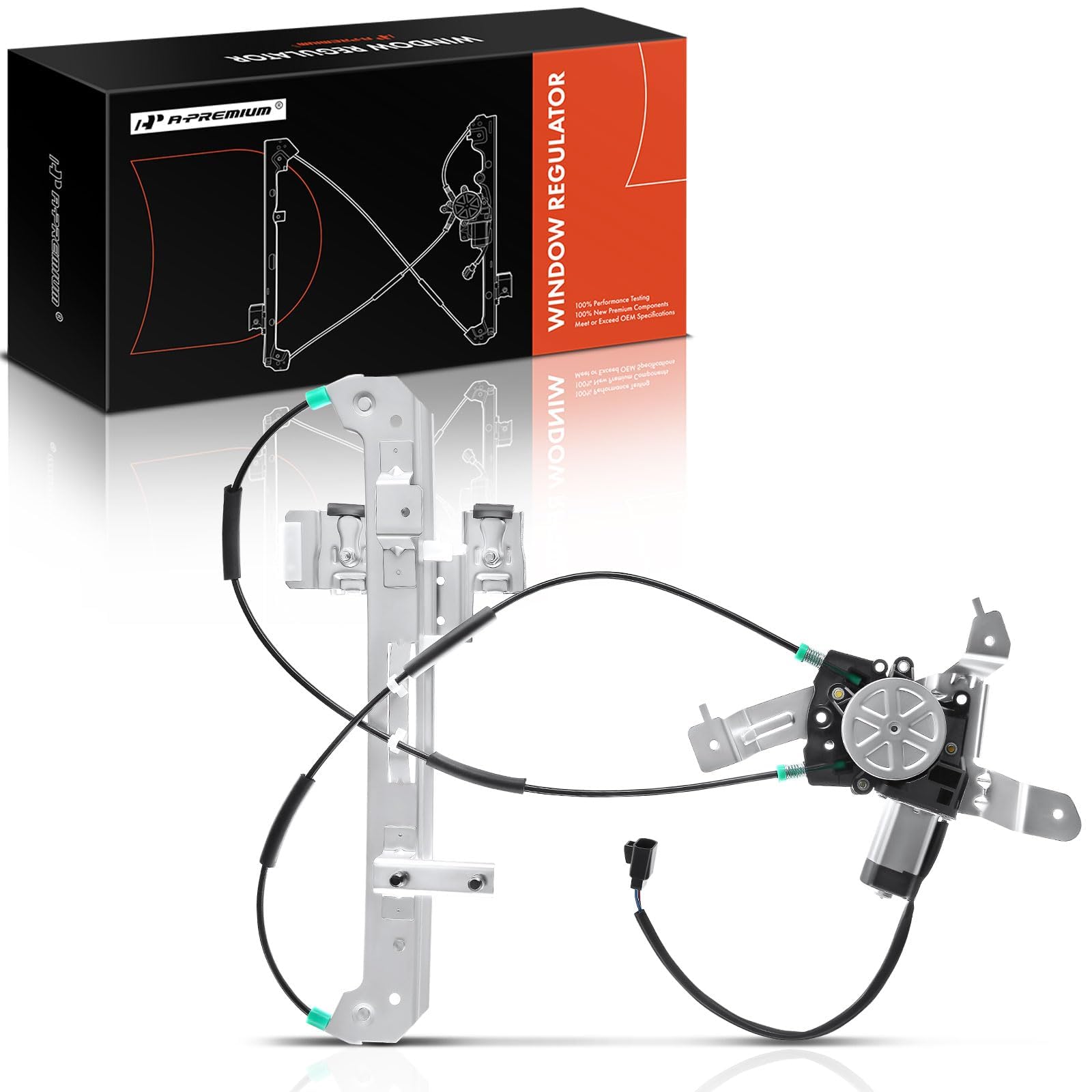 A-Premium Electric Power Window Regulator With Motor 2-Pin Plug Assembly Compatible With Cadillac Escalade 2002-2006, Chevrolet