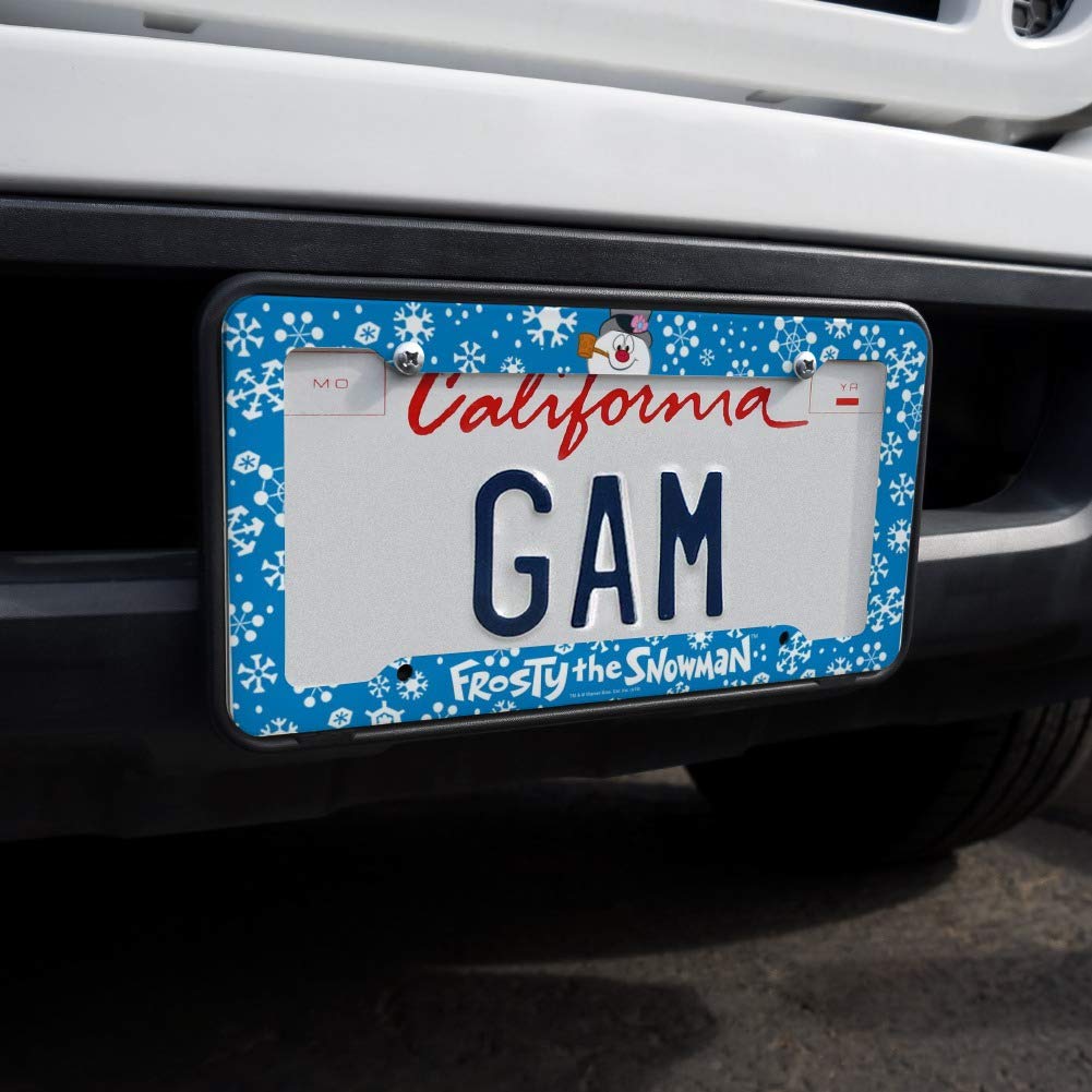 Frosty The Snowman Snowing License Plate Tag Frame
