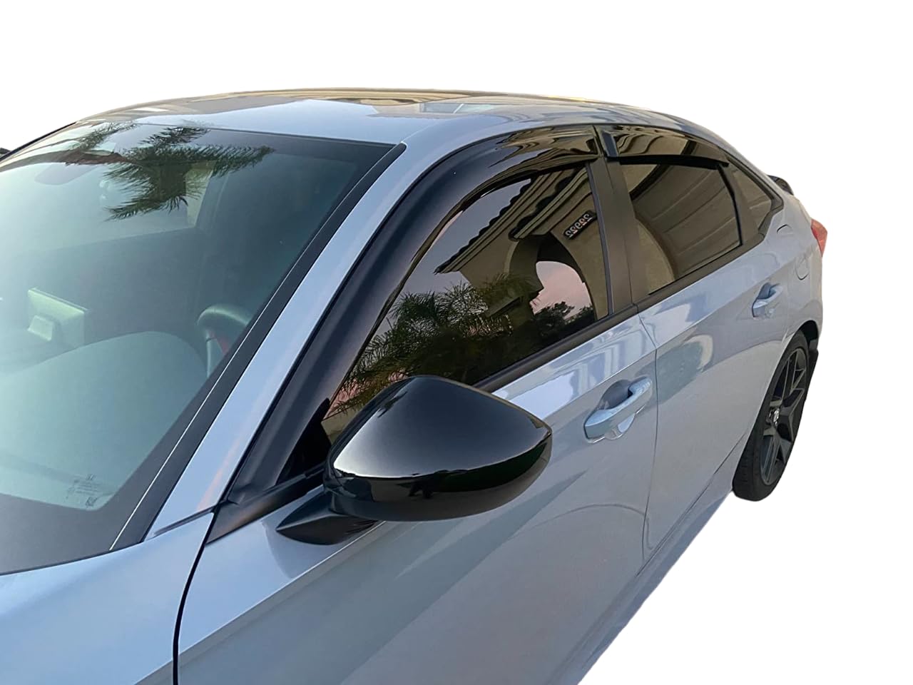 2016-2021 Tape-On Rain Guards For Honda Civic Sedan Side Window Visor Deflectors Ex Ex-L Lx Sport Touring Durable Vent Shades 20