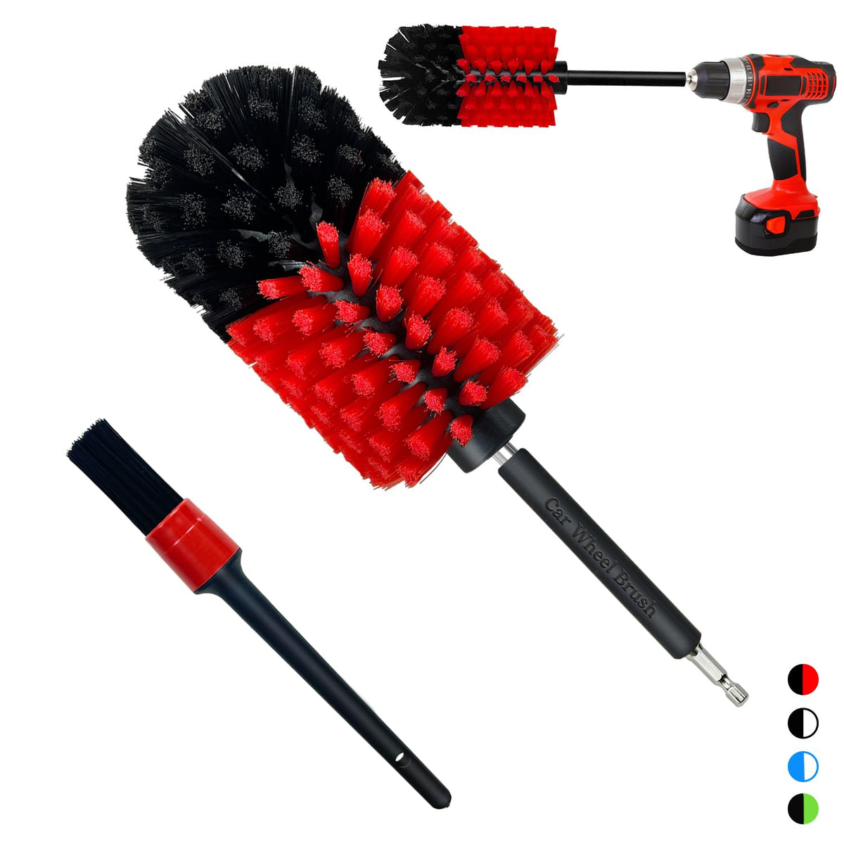 Wheel Brush Kit, Soft Drill Wheel Cleaner Brush, No Scratches Highly D ...