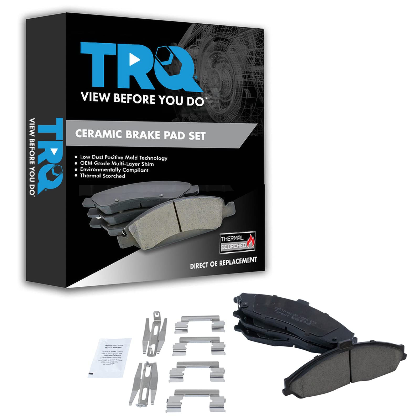 TRQ Front Brake Pads Ceramic Compatible with 2004-2009 Cadillac XLR 1997-2013 Chevrolet Corvette 2005-2006 Pontiac GTO
