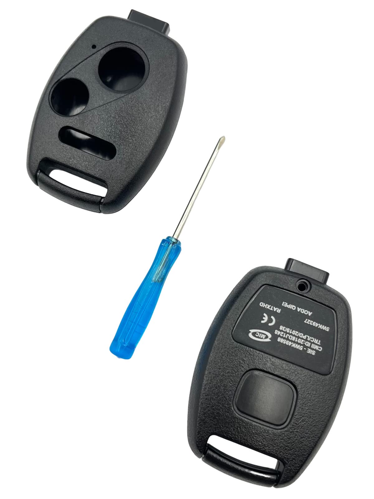 Cutting Not Required - Replacement Keyless Entry Remote Key Fob Shell Case fits Honda Accord/Civic/CR-V/Fit/Odyssey/Pilot/Ridgel