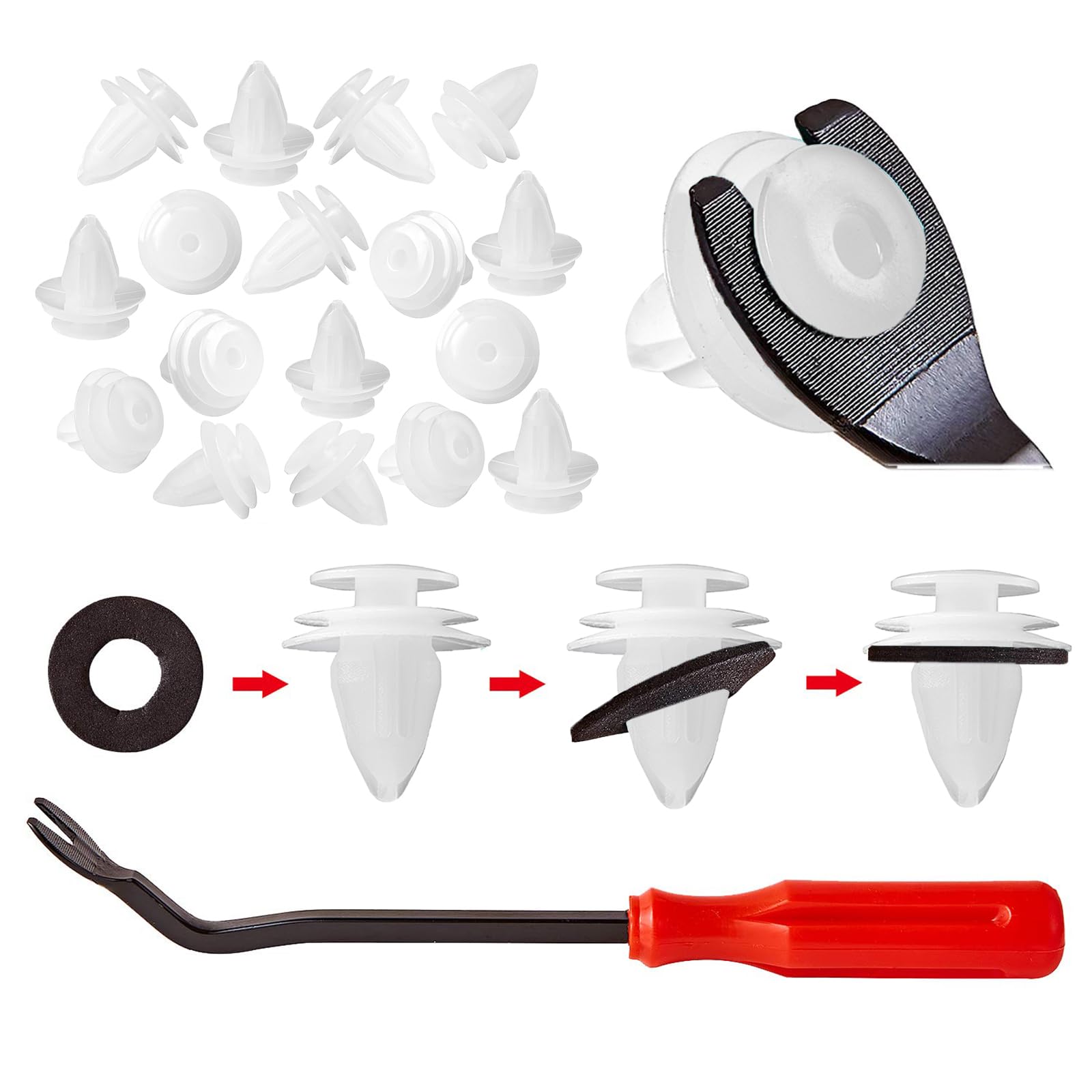 100Pcs Trim Door Panel Retainer Clips, Car Push Fastener Clips For Camry, Fj Cruiser, High Lander, 4-Runner Es 350, Gx 470, Repl