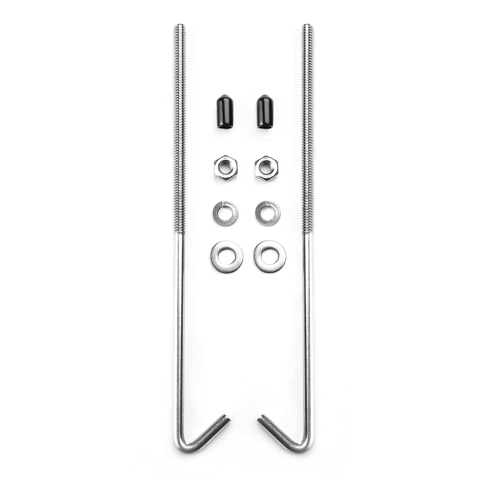 Aronova 18-8 Stainless Steel J Hook Battery Hold Down Bolts,8-Inch