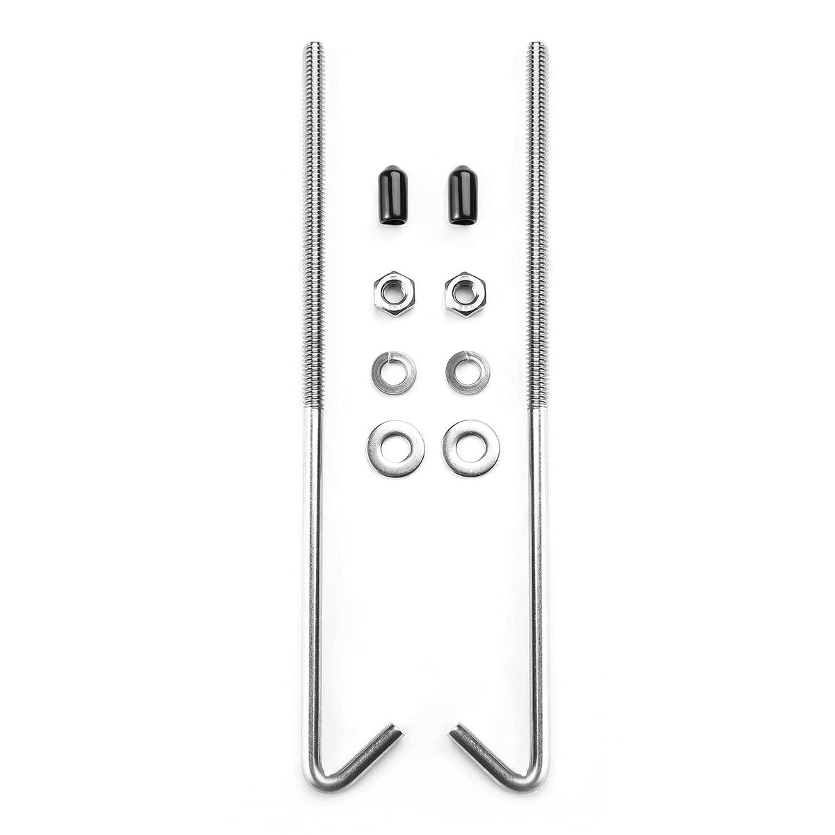 Aronova 18-8 Stainless Steel J Hook Battery Hold Down Bolts,8-Inch