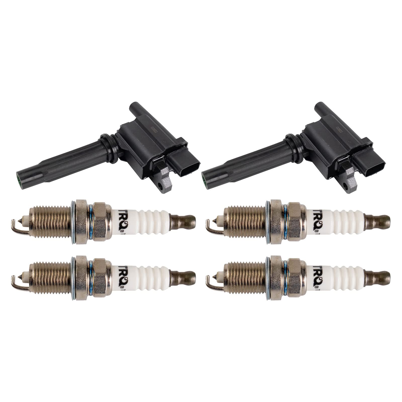Trq Ignition Kit Ignition Coil Spark Plugs Compatible With 1999-2001 Mazda Protege