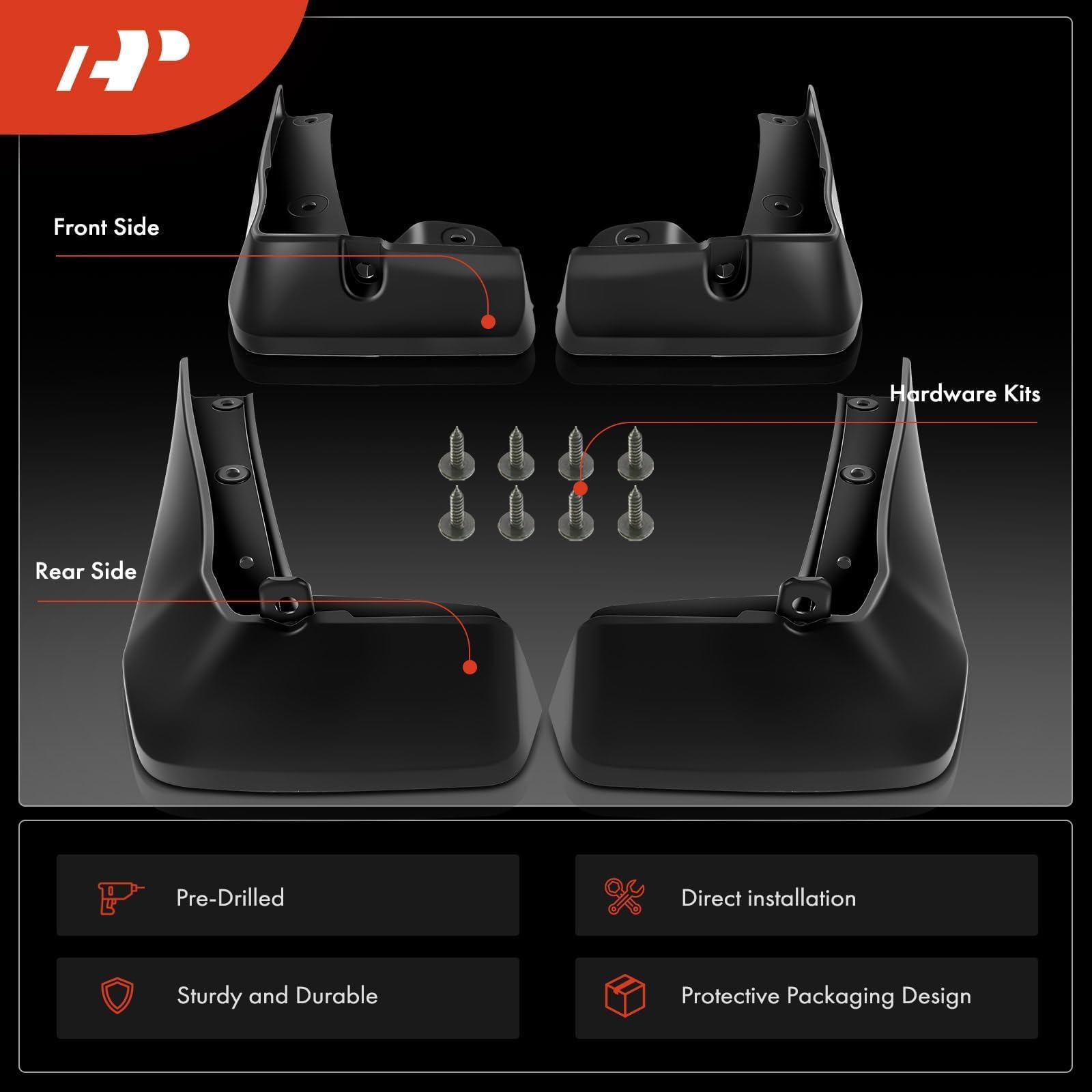 A-Premium Set Of 4Pcs Mud Flaps Splash Guards Mudguards Mudflaps With Hardware Kits Accessory Compatible With Honda Civic 2022 2