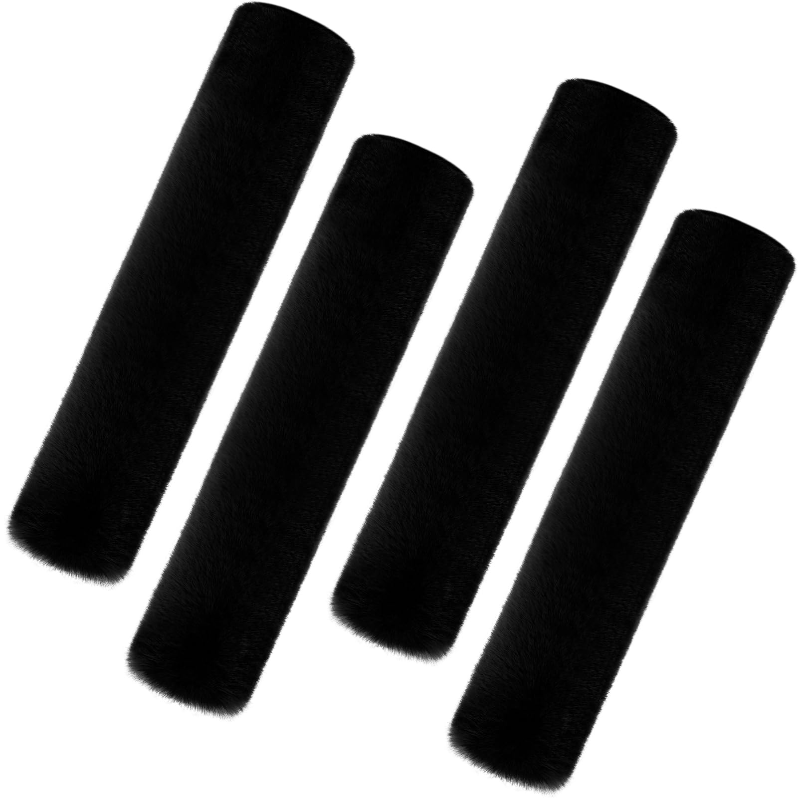 Boao 4 Pack Faux Sheepskin Car Seat Belt Pads Seatbelt Protector Soft Seat Belt Shoulder Strap Cover Comfort Harness Pad(Black,