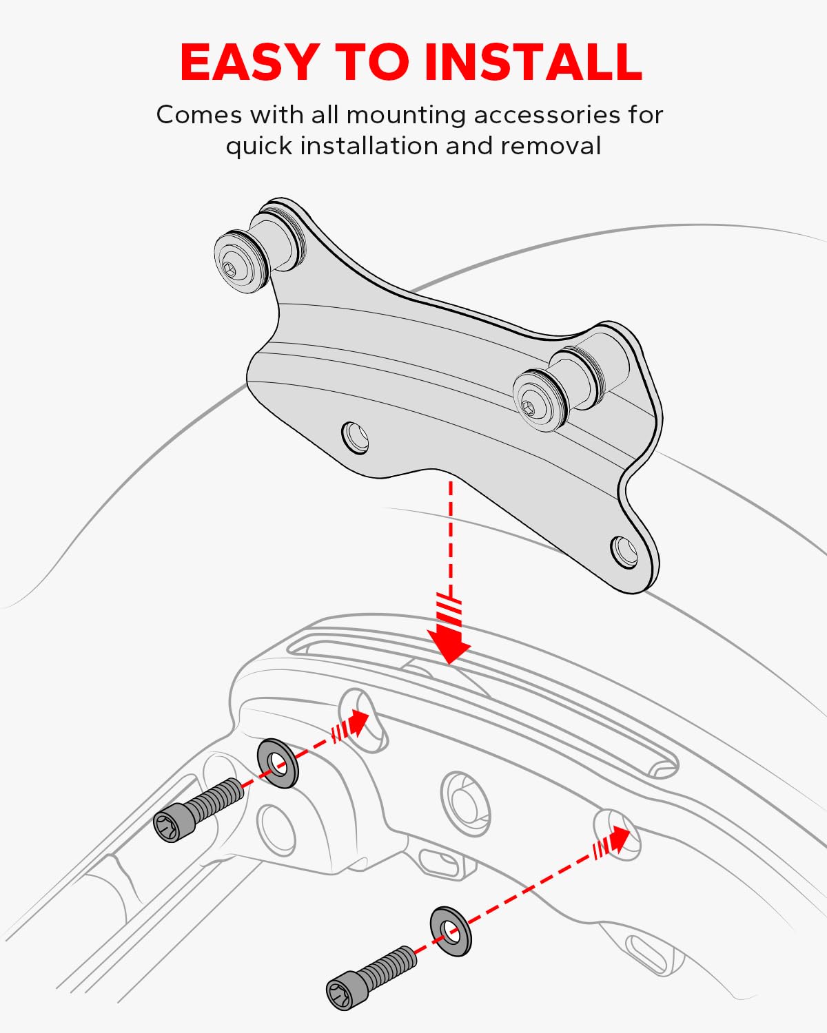Amazicha Vivid Black 4 Point Docking Hardware Kit Compatible For Harley Davidson Touring Street Glide Electra Glide Road King Road Glide 2014 2015 2016 2017 2018 2019 2020 2021 2022 2023 2024