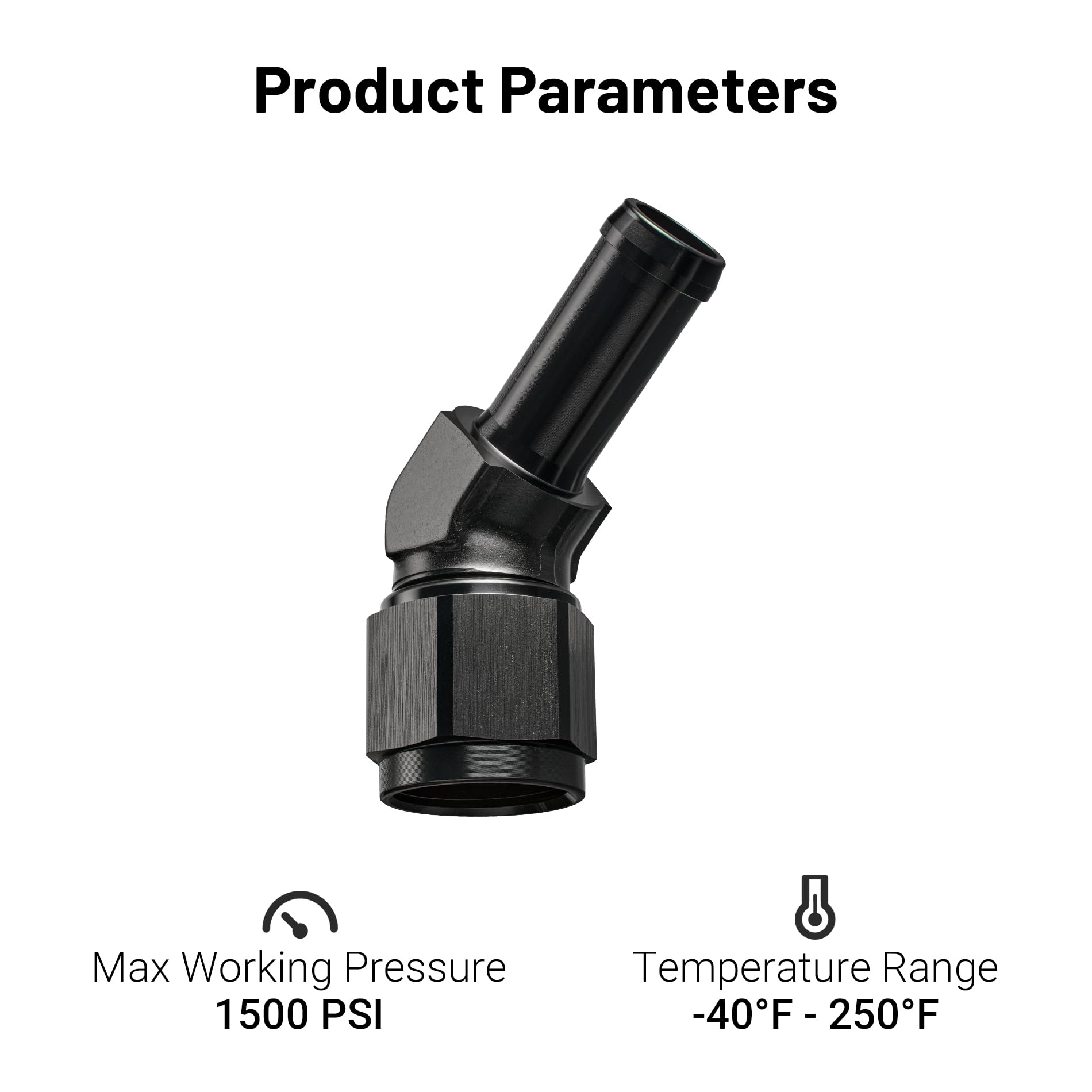 EVIL ENERGY 8AN Female to 1/2'' Barb Hose Fitting 45 Degree Swivel 2PCS