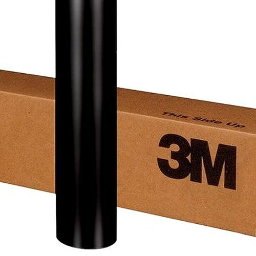 3M Car Wrap Vinyl Film 2080 S12, Satin Black, 5ft x 5ft (25 sq/ft), Durable Vinyl Material