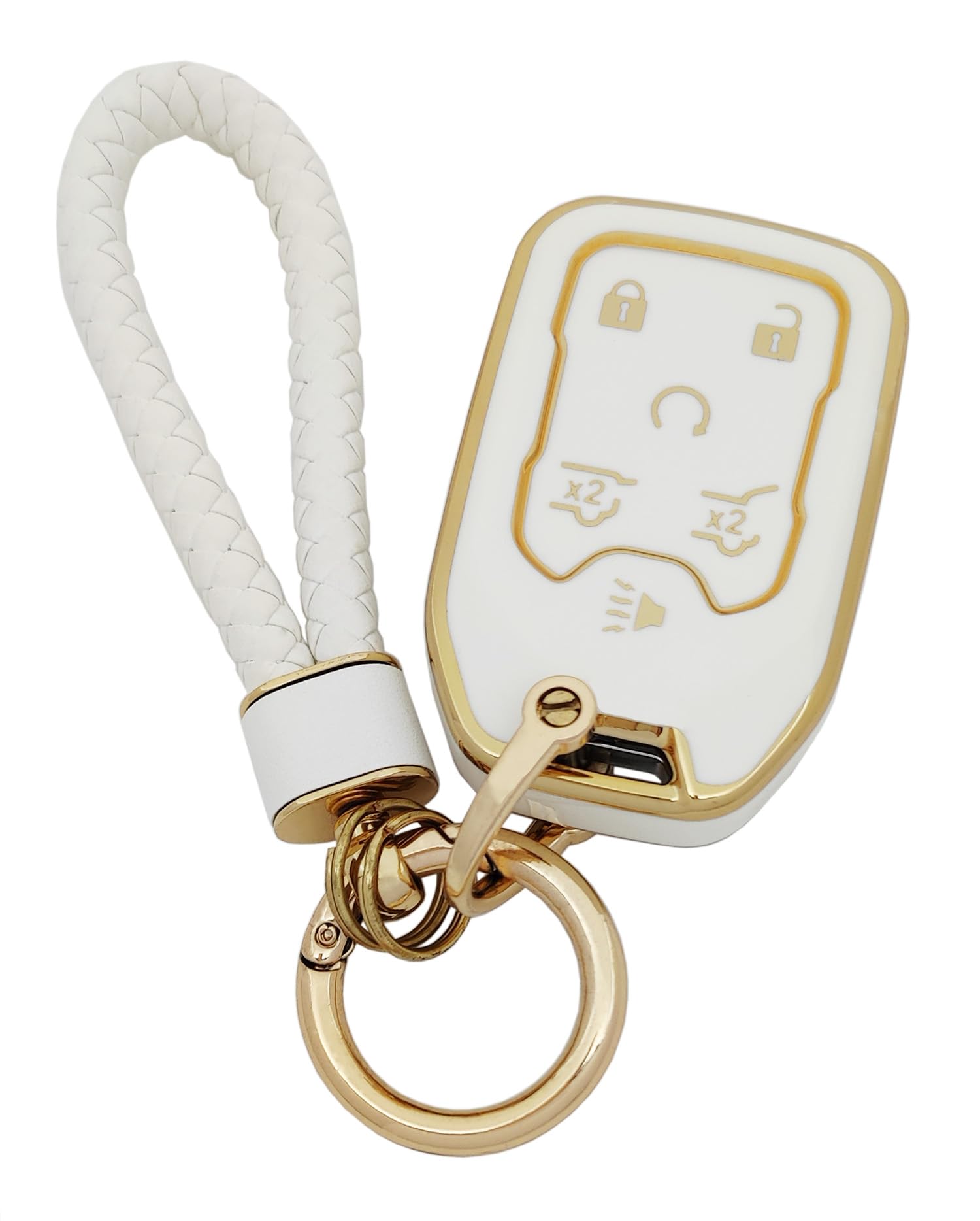 Arruweer Key Fob Cover For Chevy Gmc Soft Tpu Smart Key Case Holder Compatiable With Chevrolet Suburban Tahoe Gmc Terrain Yukon