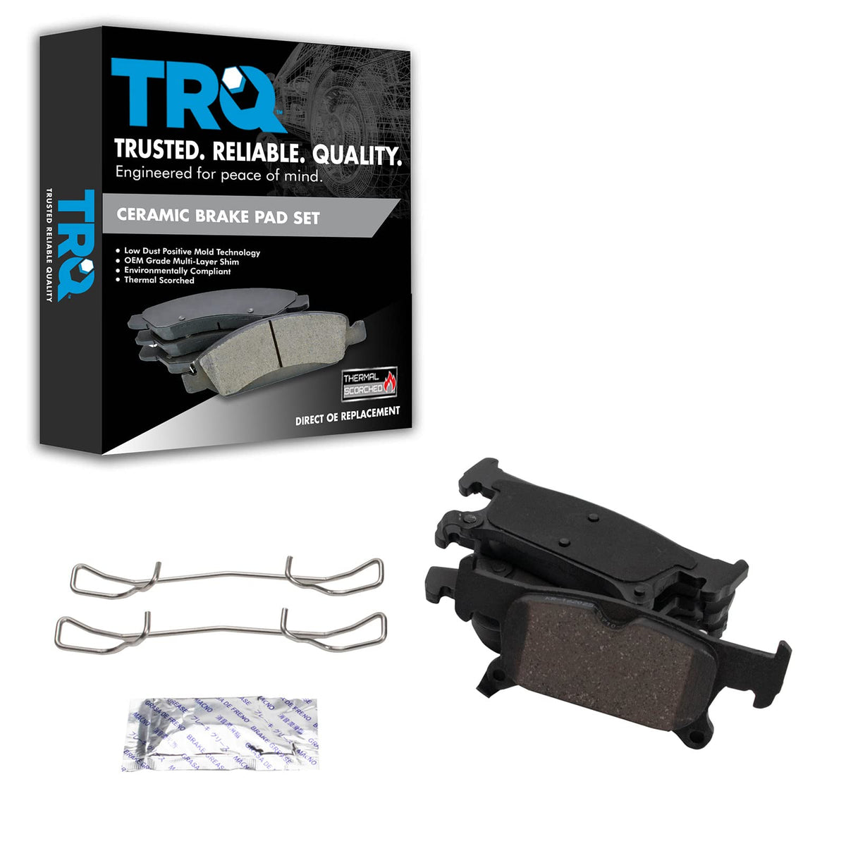 TRQ Rear Brake Pads Ceramic Compatible with 2017-2019 Buick Envision