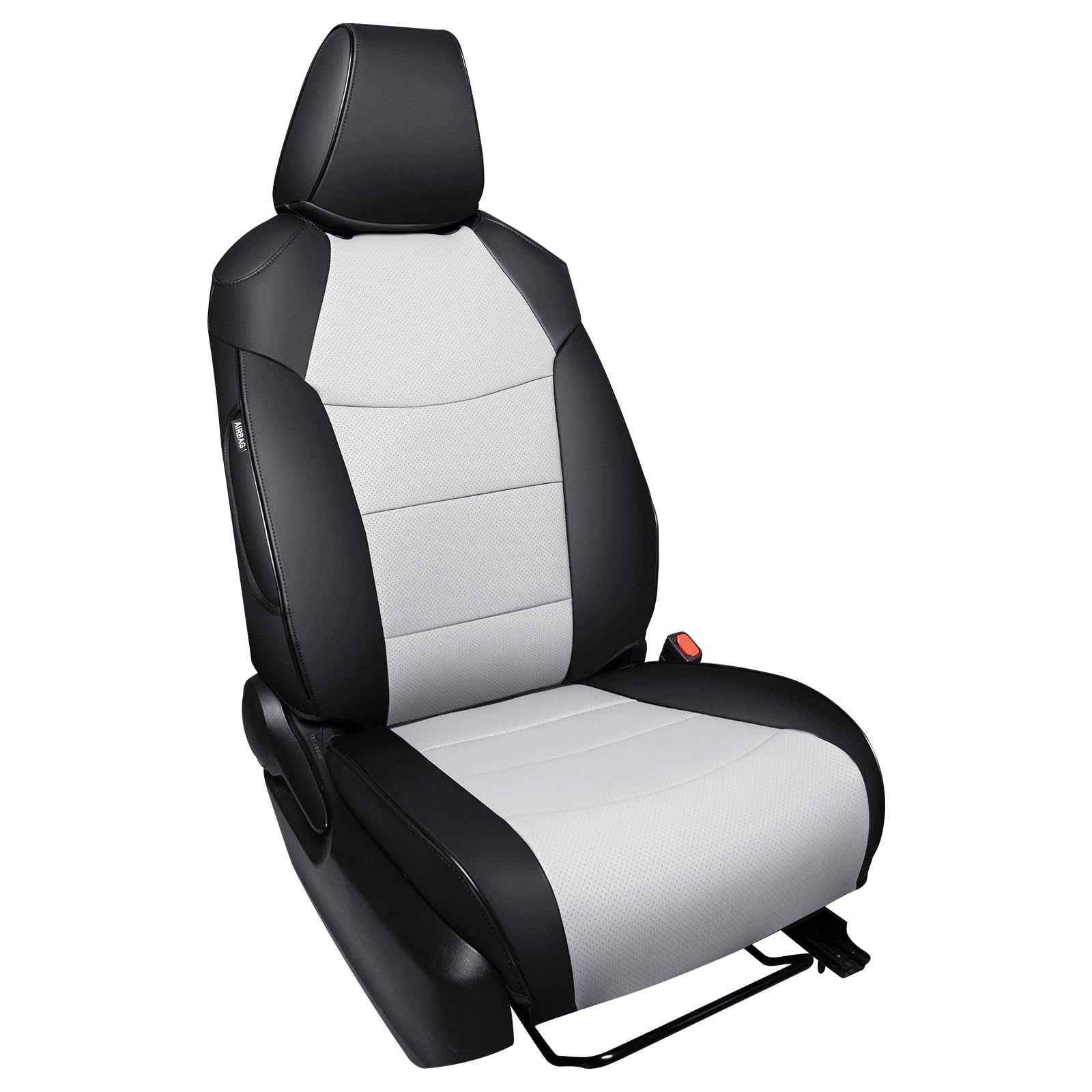 HKZ Custom Fit Corolla Car Seat Cover Full Set for Toyota Corolla 2020 2021 2022 L LE Models - Durable Faux Leather (Black+Grey)