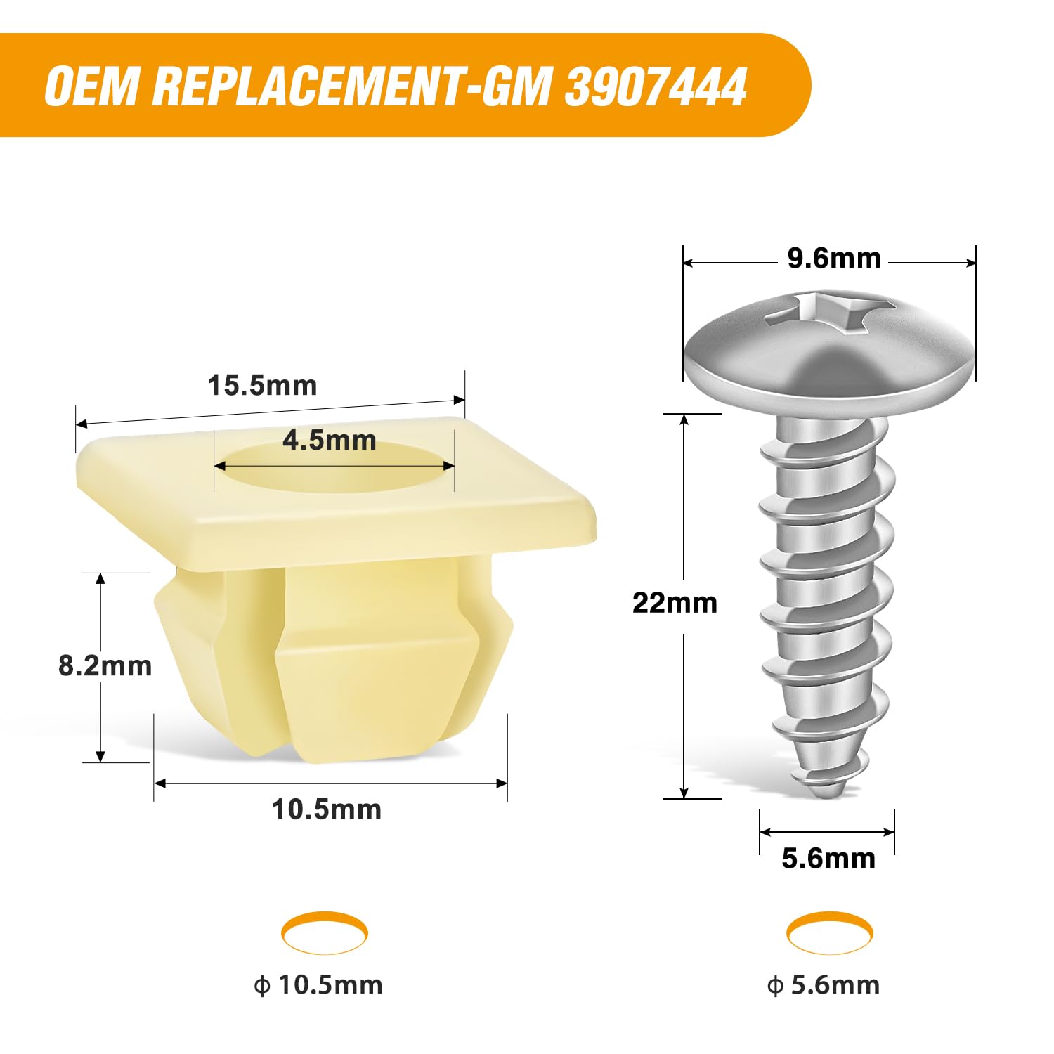 Gooacc License Plate Screw Kit, Stainless Steel Screws With Nylon Nuts For Fastening Front And Back License Plates On Cars, Suvs