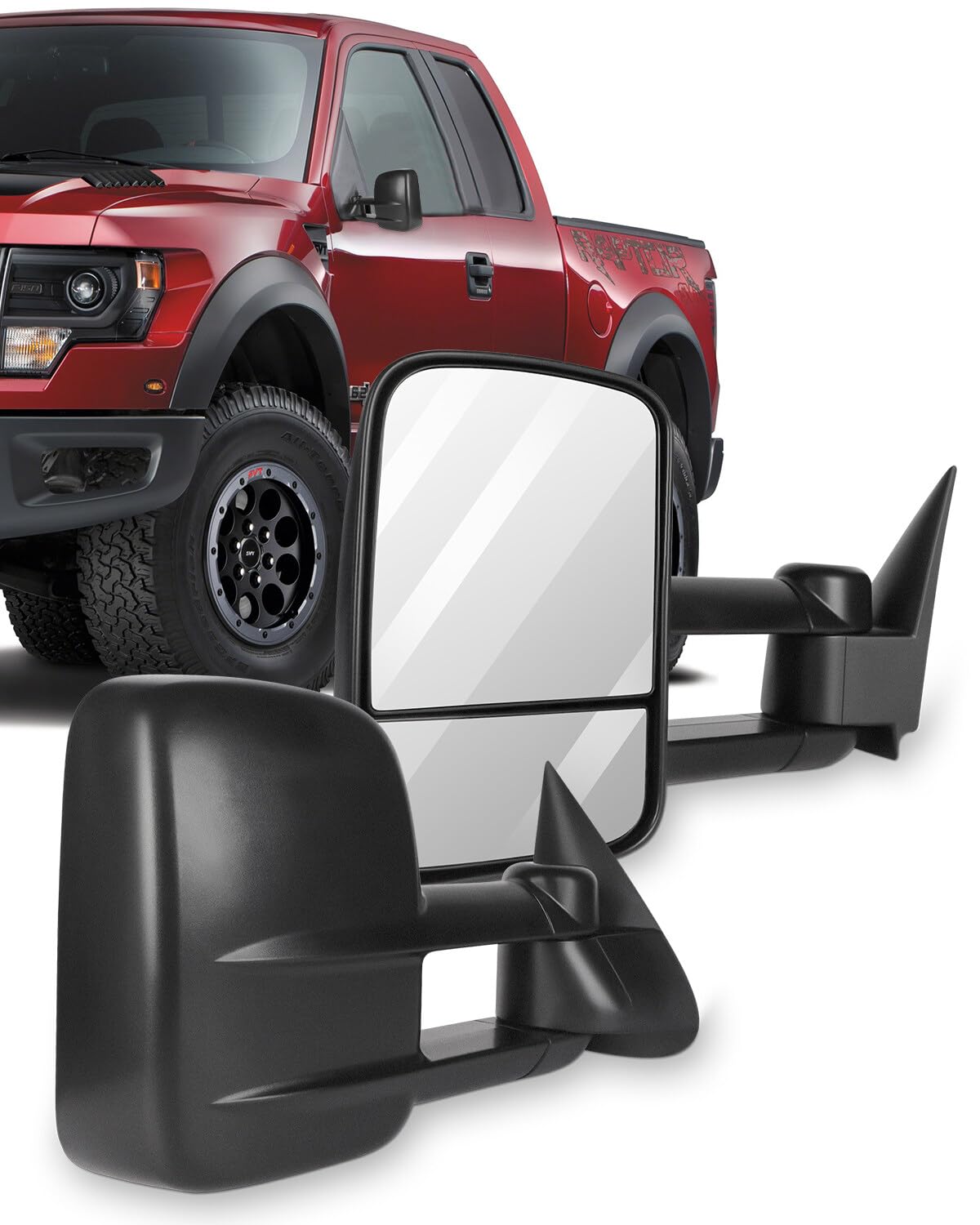 ECCPP Towing Mirrors Tow Mirrors With 1999-2007 For Chevy/For GMC Silverado/Sierra 1500 2500HD 3500HD Manual Adjusted No Heated 