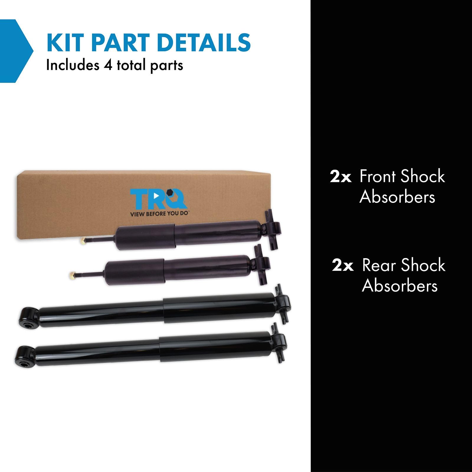 Trq Front And Rear Shock Absorber Set Compatible With 2003-2014 Chevrolet Express 1500 Gmc Savana 1500