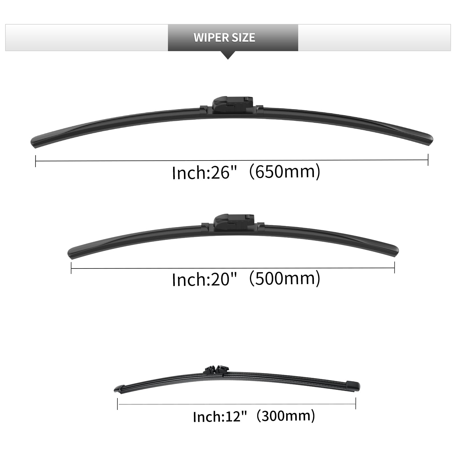 Gardimu Front And Rear Windshield Wiper Blades, 3 Pcs Front And Back Windshield Wipers Blades For Bmw X3 G01 2018-2024, Car Wind