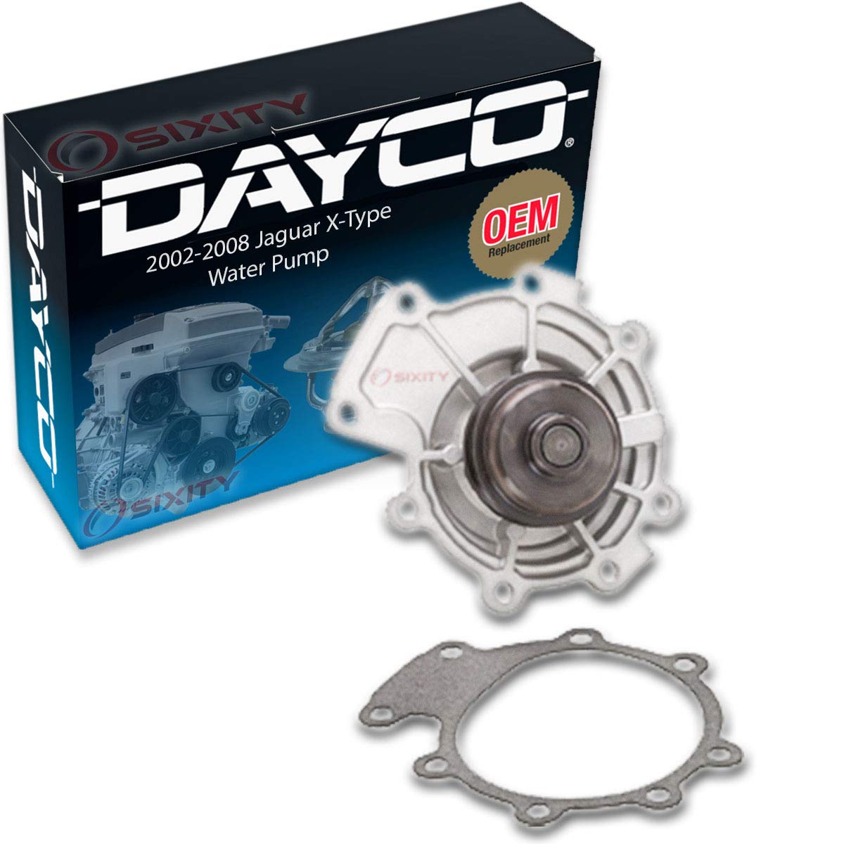 Dayco Engine Water Pump compatible with Jaguar X-Type 2.5L 3.0L V6 2002-2008