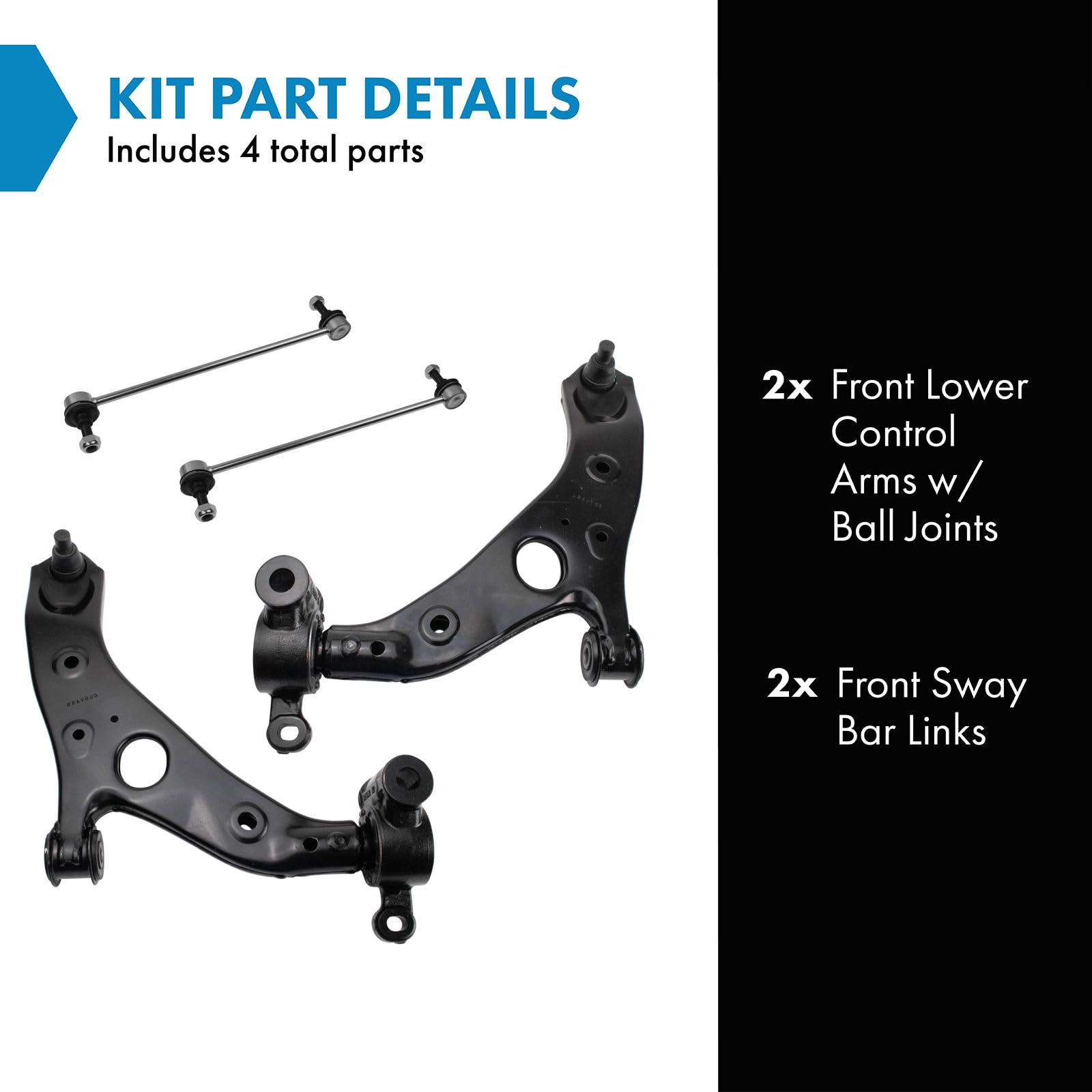 Trq Front Suspension Kit Control Arm With Ball Joint Sway Bar Stabilizer Link Compatible With 2014-2020 Mazda 6 2013-2016 Cx-5
