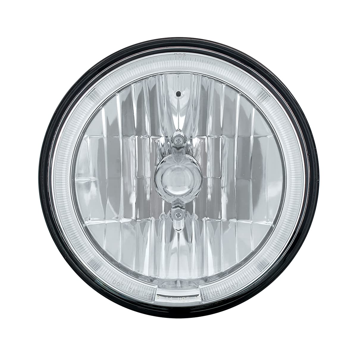United Pacific 31285 7'' Crystal Headlight With White Led Halo Ring