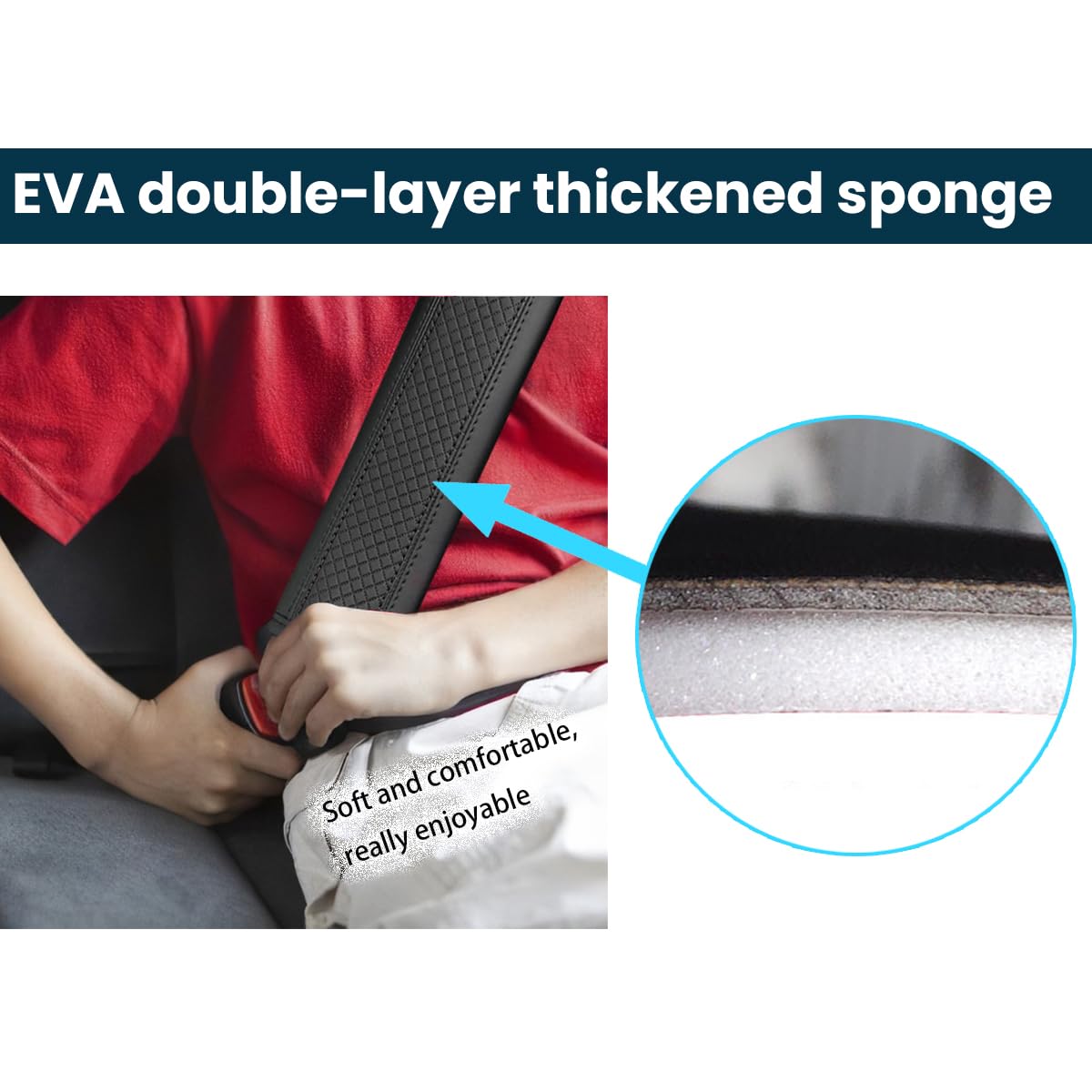 Osilly Car Seat Belt Pads, 2 Pack Fiber Leather Seatbelt Shoulder Strap Covers, More Comfort Driving & Protect Your Neck, Univer