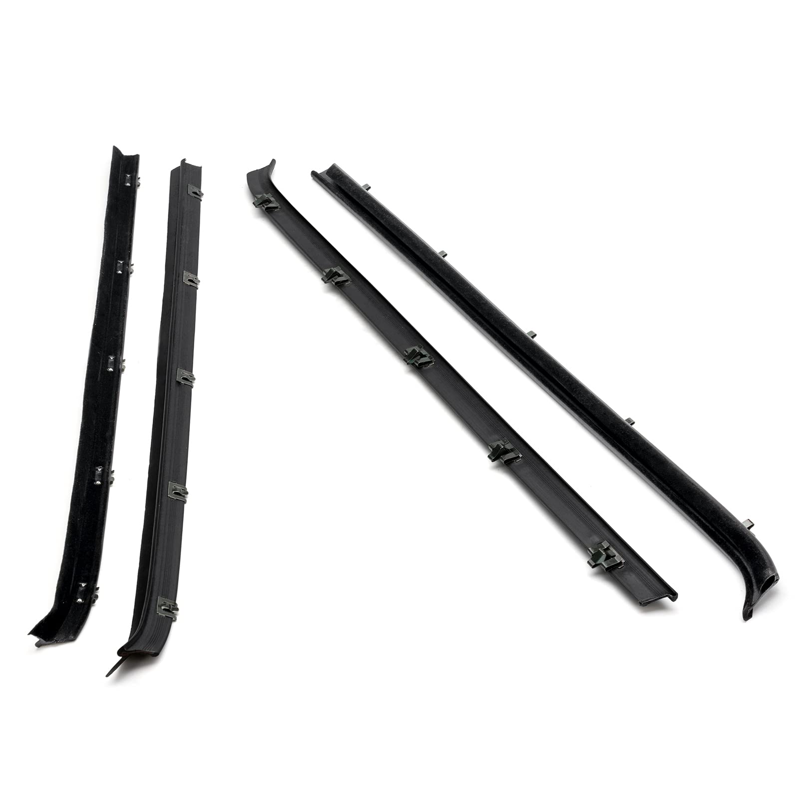Weileite Front Door Window Molding Rubber Felt Trim Seal Weatherstrip Kit Compatible With Gmc C1500 C2500 C3500 K1500 K2500 K3500 Jimmy Chevy C10 C20 C30 K10 K20 K30 Blazer Suburban V1500 R1500 Truck