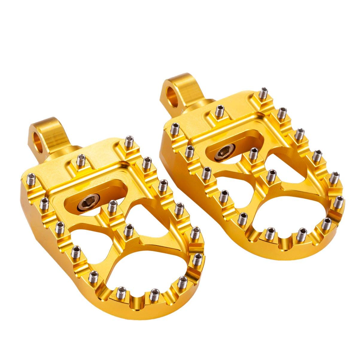 Hopider Cnc Wide Foot Pegs 360° Roating Mx Chopper Bobber Style For Harley Dyna Sportster Fatboy Iron 883,Gold