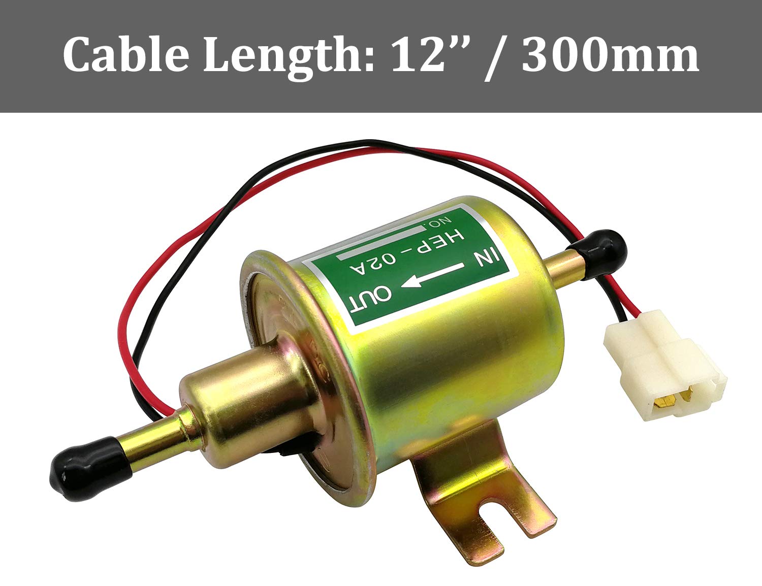 HiQltyla Universal 24V Low Pressure Heavy Duty Gas Diesel Inline Electric Fuel Pump HEP-02A (3-8 PSI) for Motorcycle Carburetor