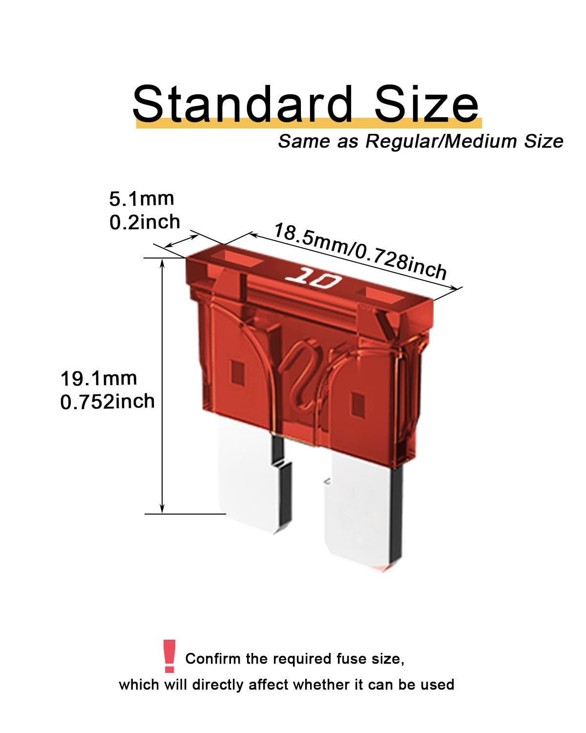 Riseuvo 20Pcs 10A Standard Car Fuses - 10 Amp Automotive Fuses(Ato/Apr/Ats), 32V (12/24V) Blade Fuse For Rv/Truck/Suv