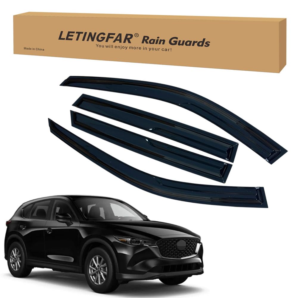 LETINGFAR Window Visors Rain Guards for Mazda CX5 2017 2018 2019 2020 2021 2022 2023 2024 Accessories, Wind Deflectors Vent Shad