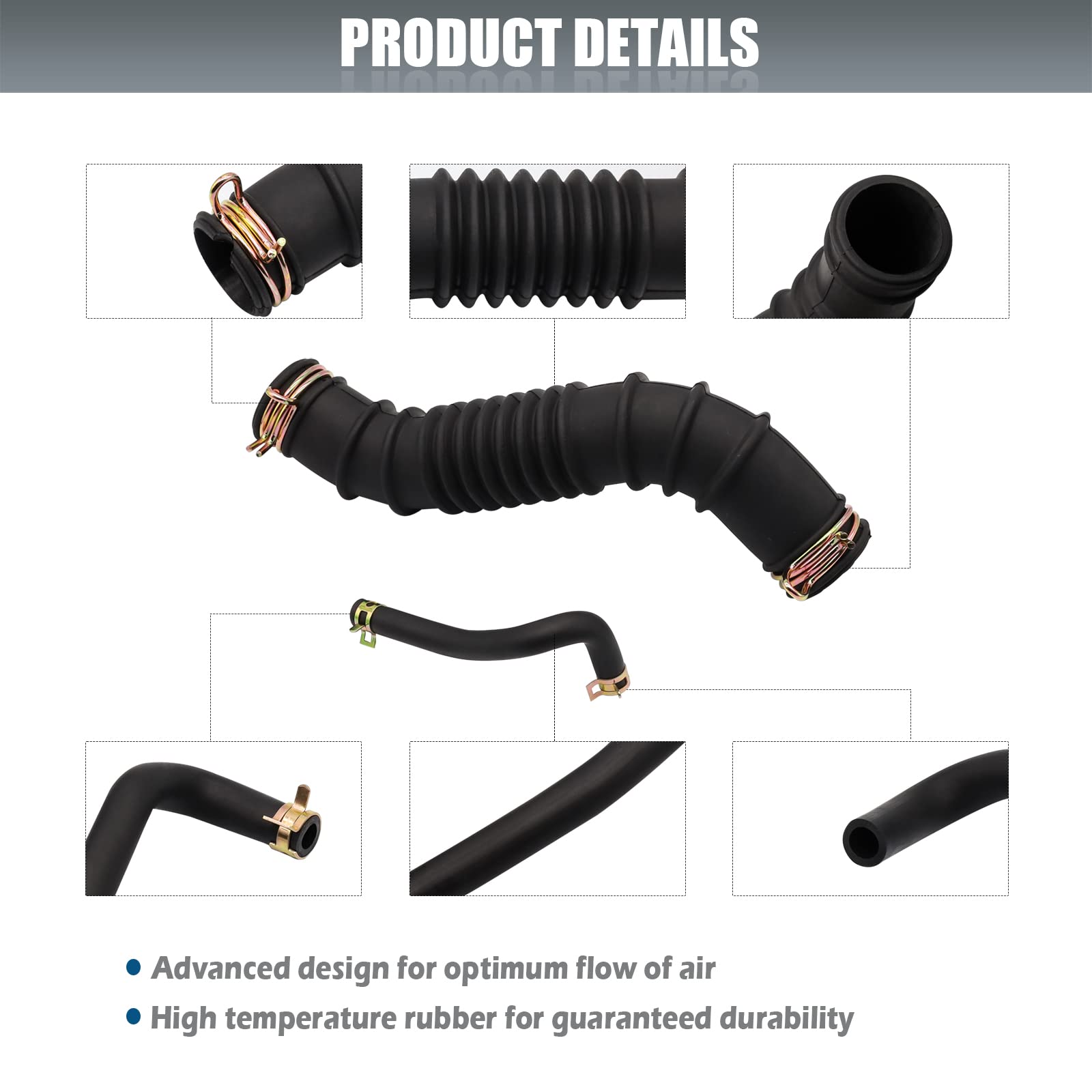 Cartclan Club Car Ds Gas Air Intake Hose And Crankcase Vent Tube Repair Sets With Clamp Fits 1998-Up Years, Oem#101837101 101971