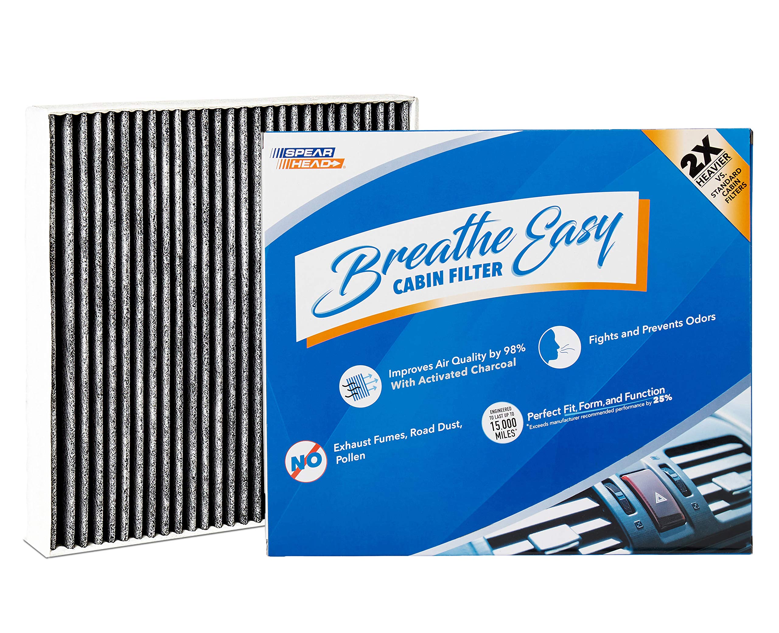 Spearhead Odor Defense Breathe Easy Ac & Heater Cabin Filter | Fits Various 2014-20 Cadillac/Chevrolet/Gmc Like Oem | Up To 25% Longer Lasting W/Activated Carbon (Be-809)