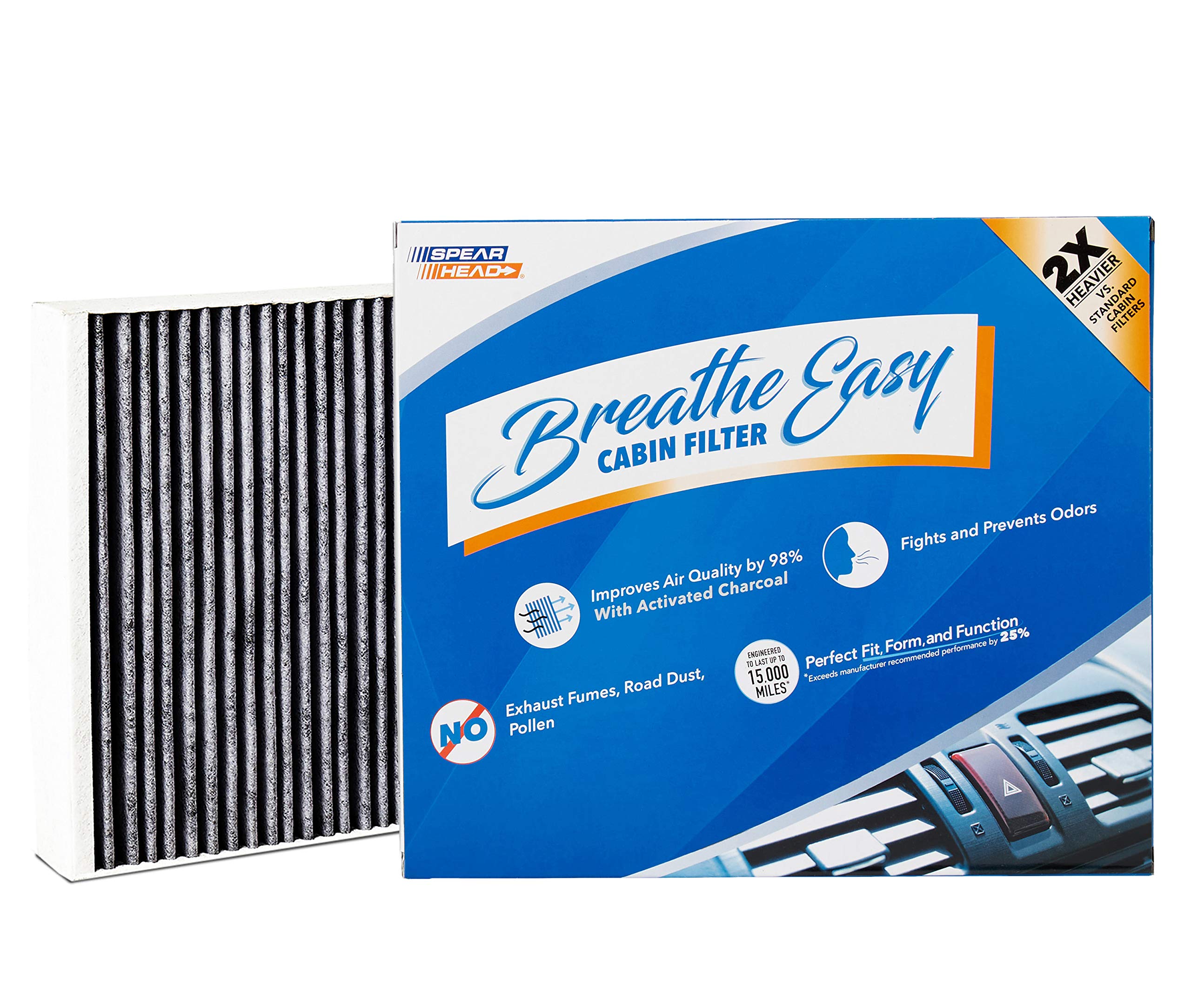 Spearhead Odor Defense Breathe Easy Cabin Filter, Fits Like Oem, Up To 25% Longer Lasting W/Activated Carbon (Be-775B)