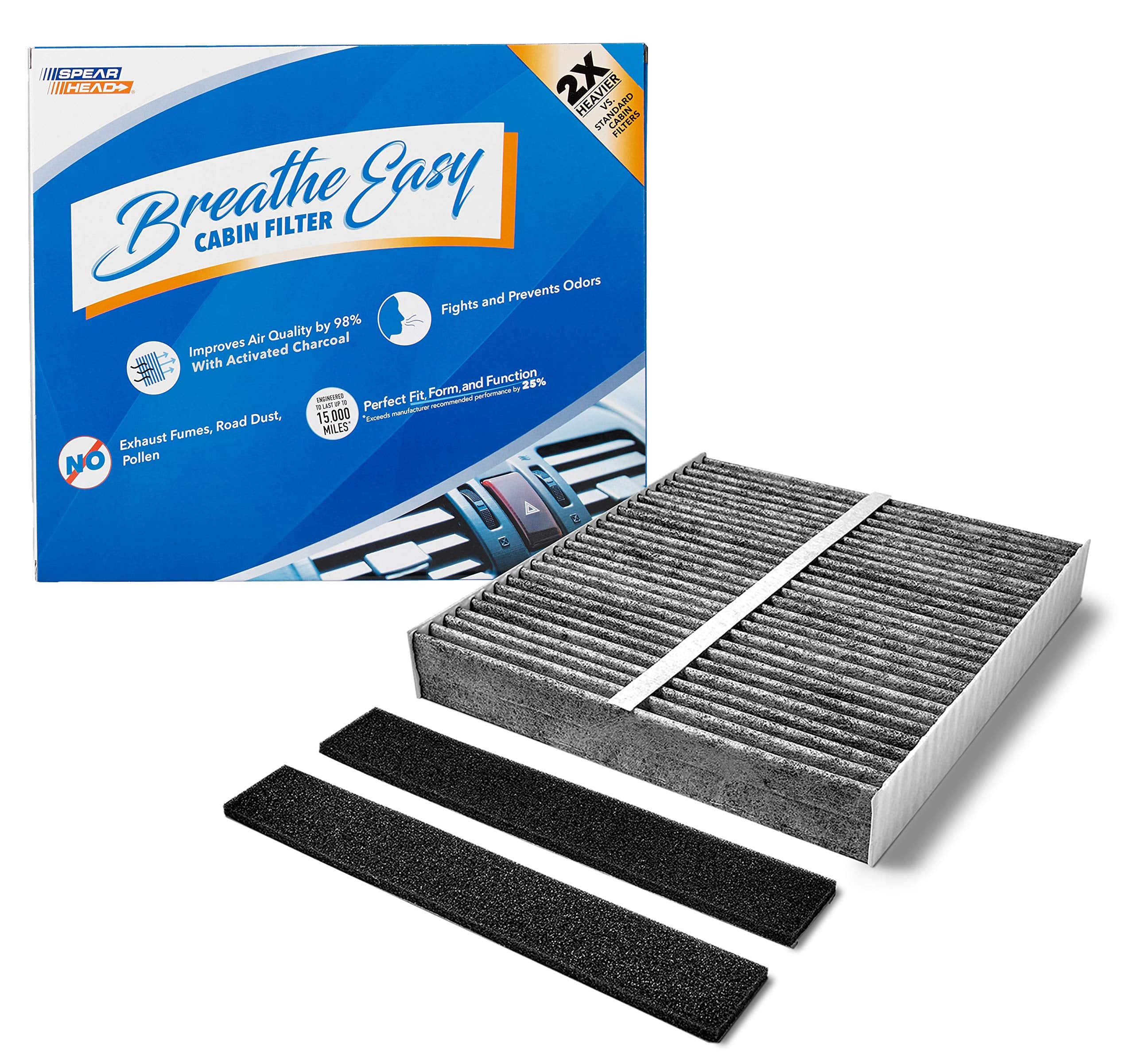 Spearhead Odor Defense Breathe Easy Cabin Filter | Fits Altima, Maxima, Murano, Sentra, Fx35, Fx45, G35, Eclipse Cross, Lancer, Outlander | Up To 25% Longer Lasting W/Activated Carbon (Be-140)