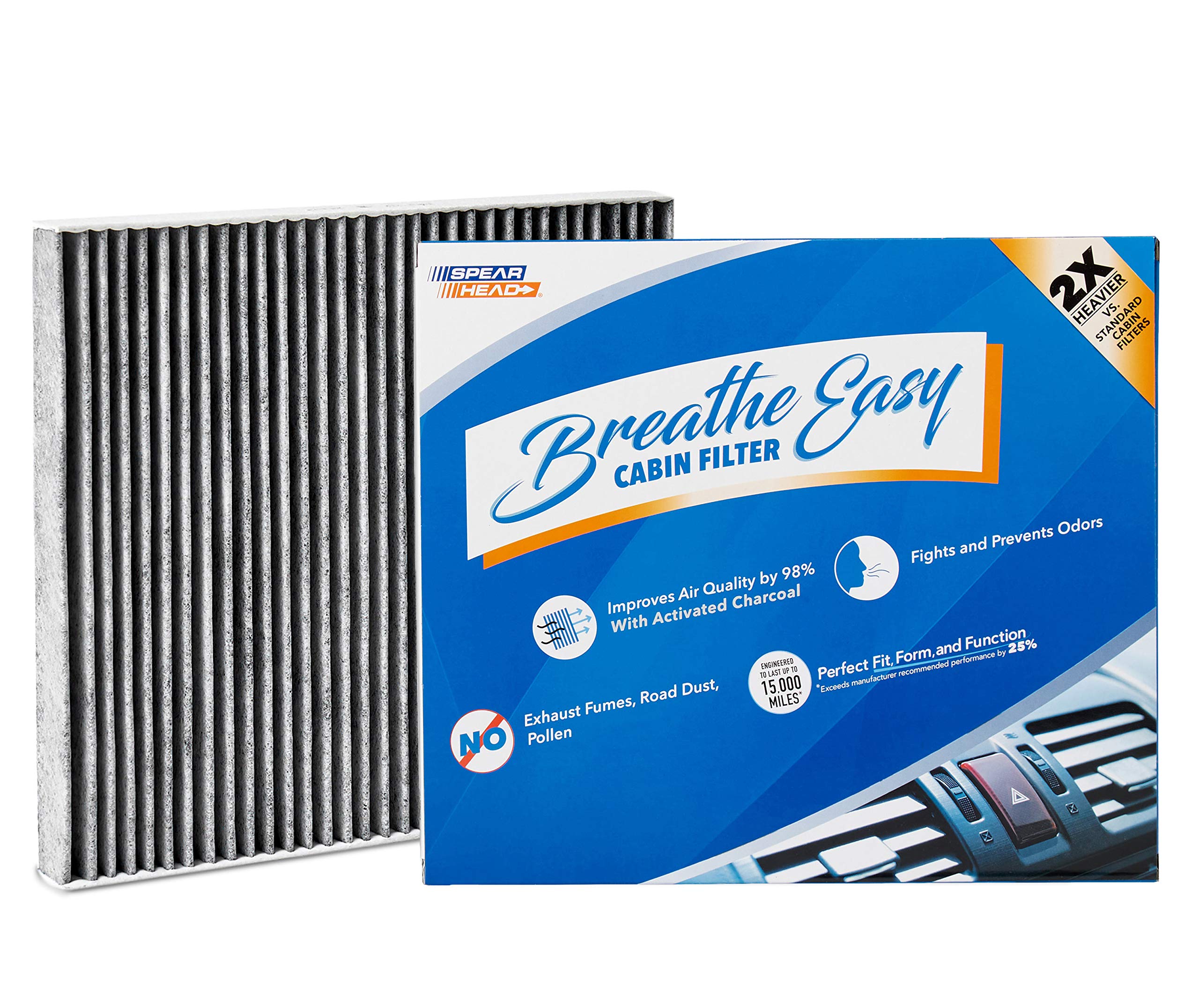 Spearhead Odor Defense Breathe Easy Ac & Heater Cabin Filter | Fits 2011-24 Durango, 2011-21 Grand Cherokee, 2022 Grand Cherokee Wk Like Oem | Up To 25% Longer Lasting W/Activated Carbon (Be-183)