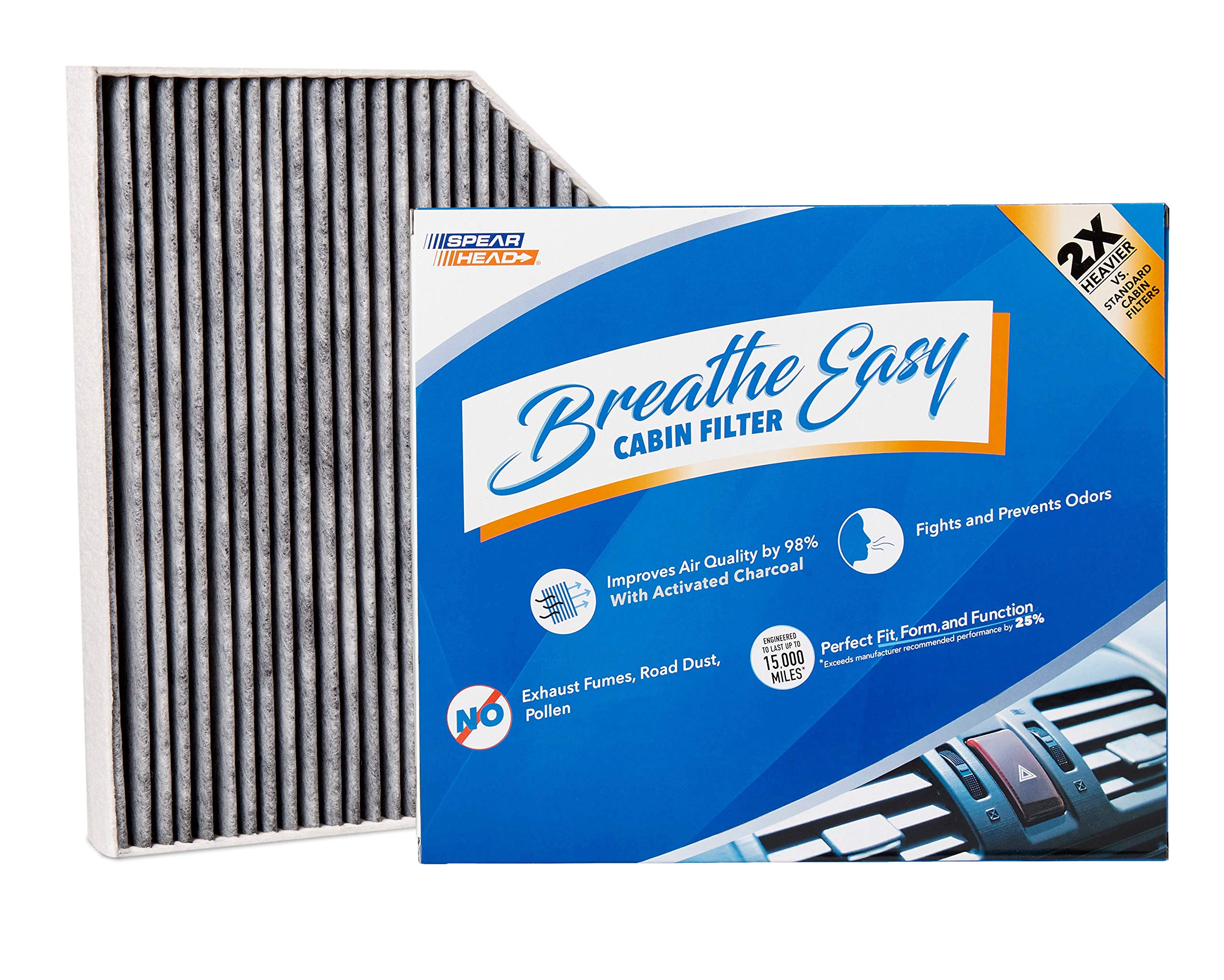 Spearhead Odor Defense Breathe Easy Ac & Heater Cabin Filter | Fits Various 2008-17 Audi, 2015-20 Macan Like Oem | Up To 25% Longer Lasting W/Activated Carbon (Be-179)