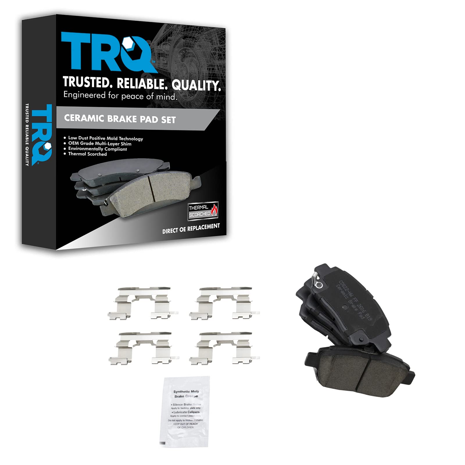TRQ Front Brake Pads Ceramic Compatible with 2012-2015 Scion iQ 2004-2006 xA xB 2000 Toyota Celica 2001-2005 Echo 2000-2005 MR2 