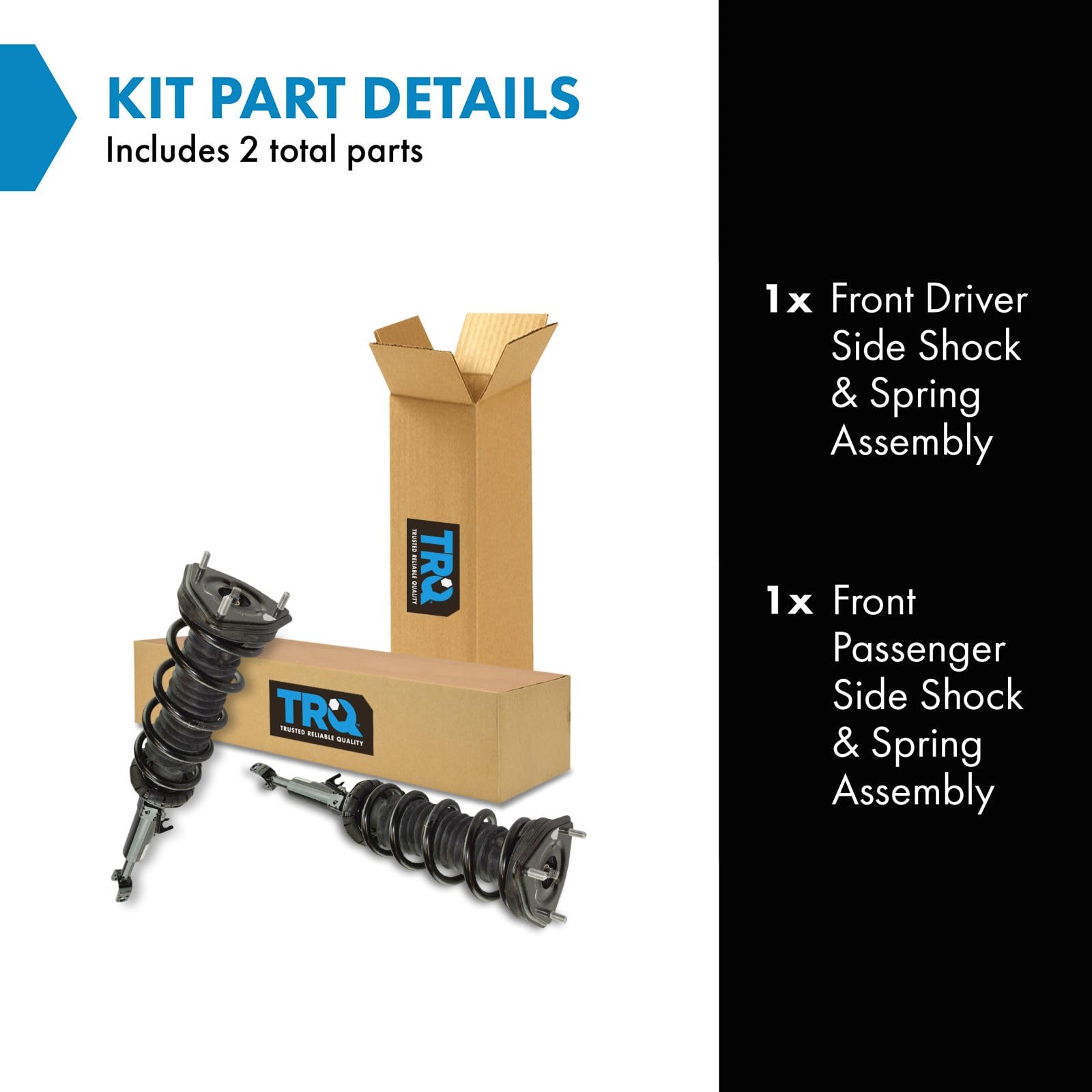 Trq Front Loaded Quick Complete Shock Strut Lh Rh Pair 2Pc For G35 Coupe 350Z Rwd