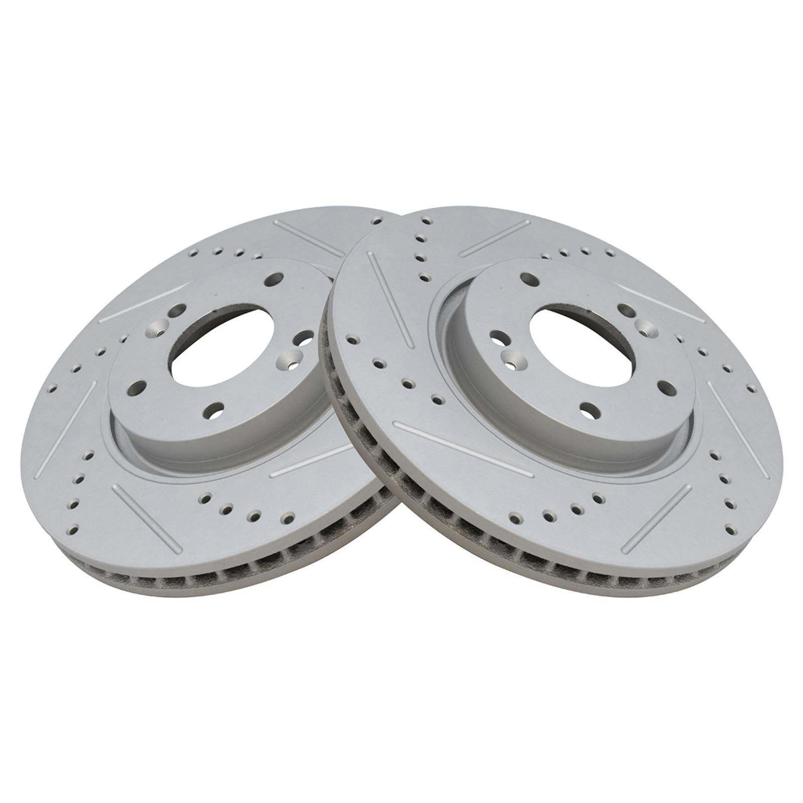 Trq Front Performance Brake Rotor Drilled Slotted Pair For 2010-2015 Forte / 2010-2015 Forte Koup / 2014-2015