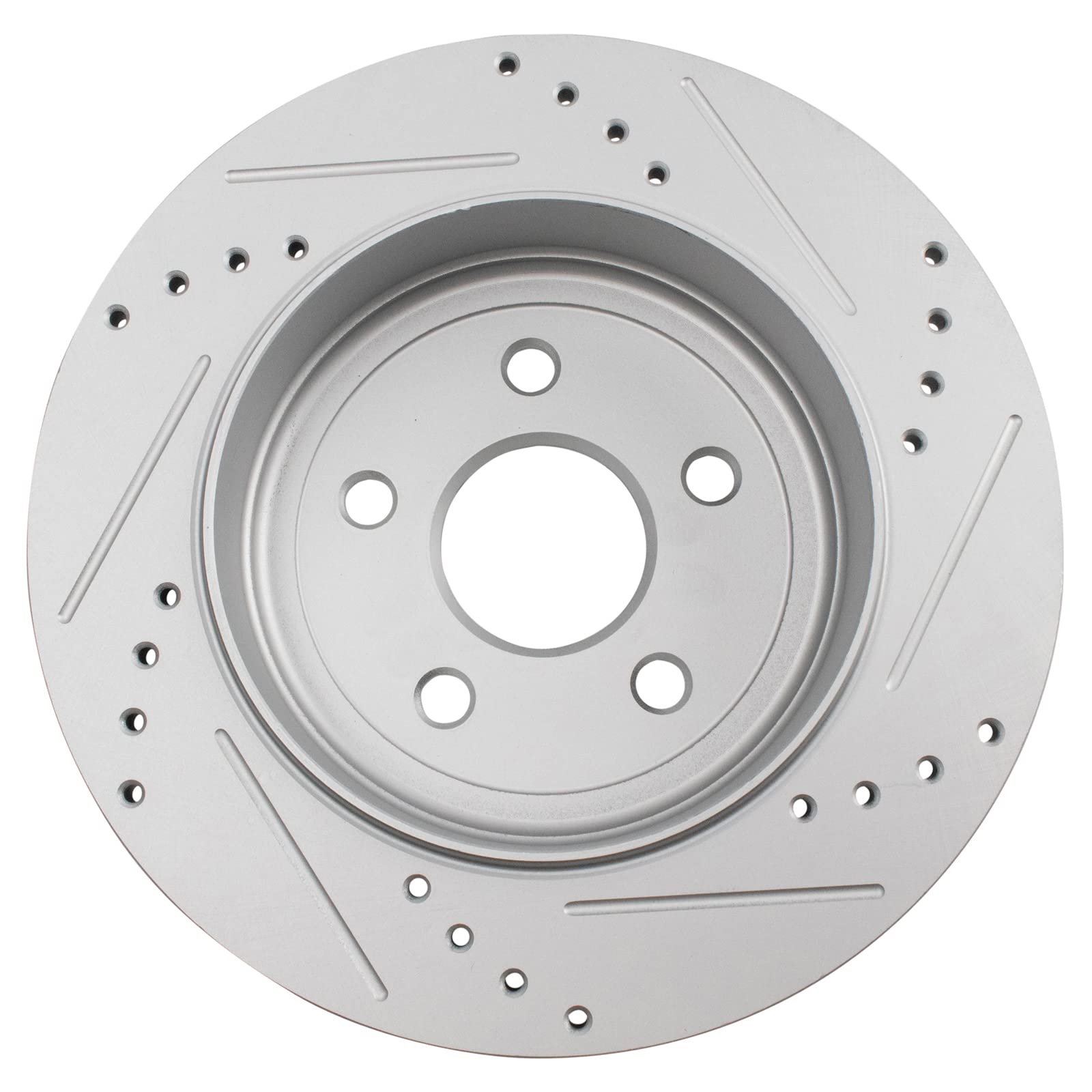 Trq Rear Performance Brake Rotors Set Solid Premium G-Coated Cross Drilled & Slotted Compatible With 2011-2020 Dodge Durango Jee