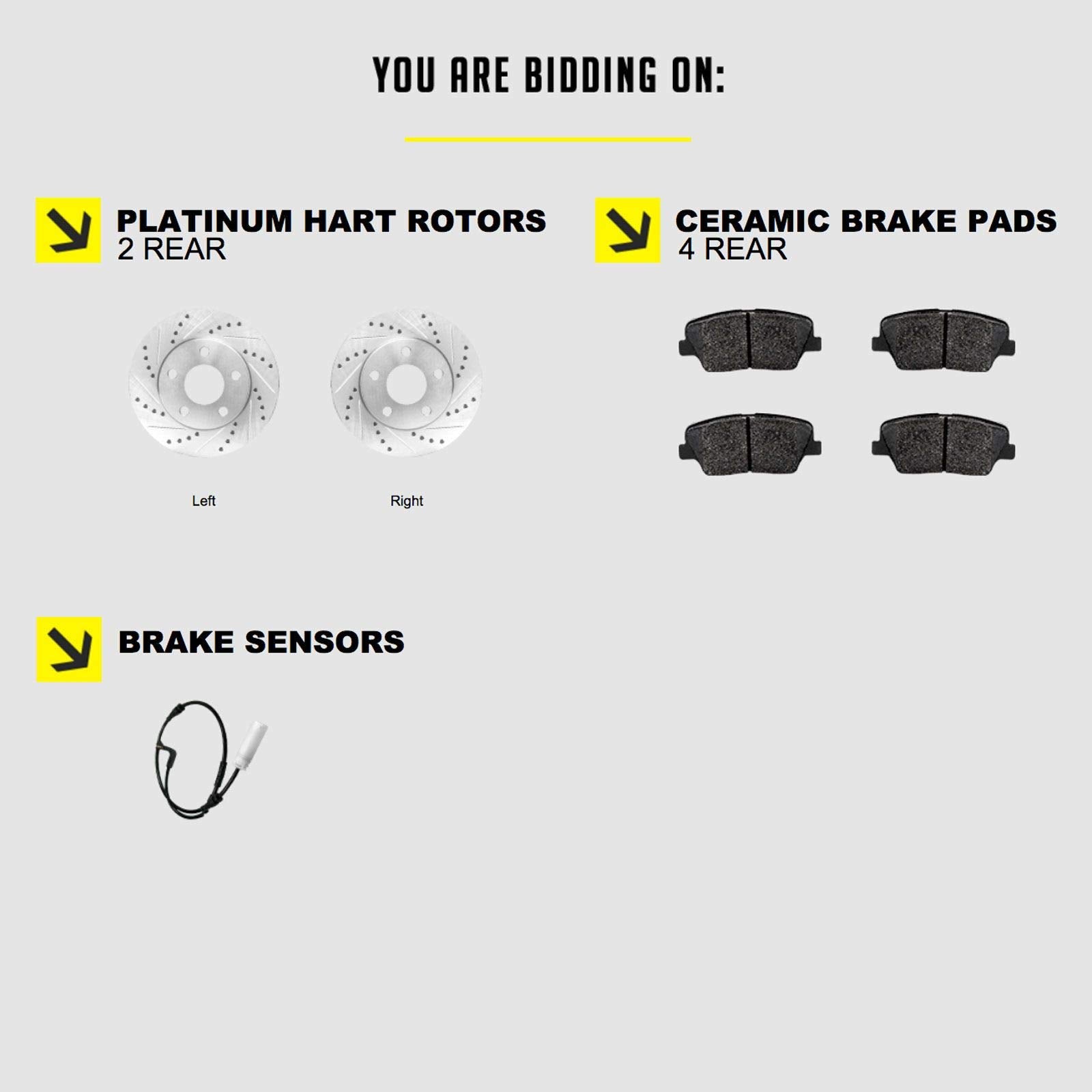 Hart Brakes Rear Brakes And Rotors Kit |Rear Brake Pads| Brake Rotors And Pads| Ceramic Brake Pads And Rotors |2006-2010 Bmw 323