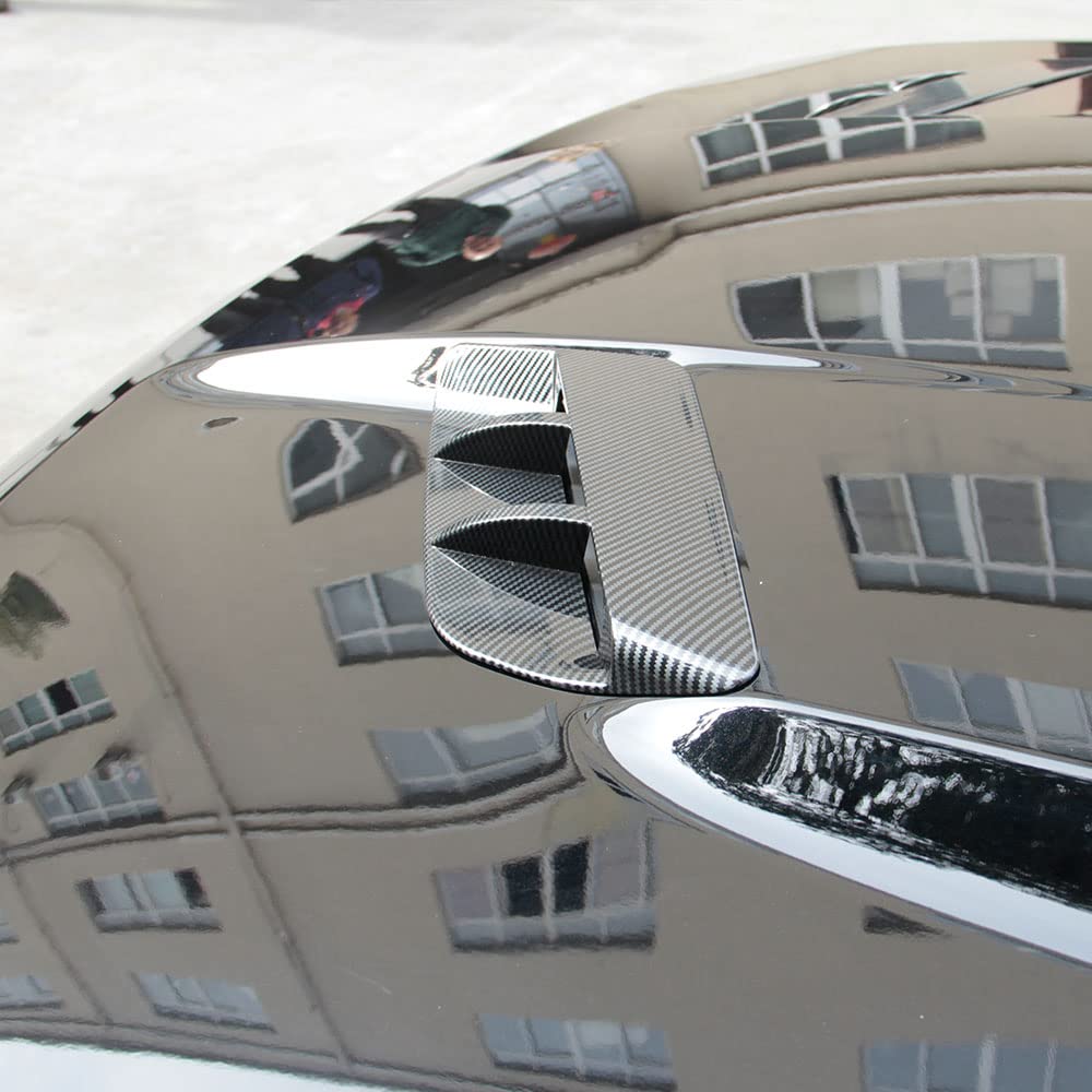 Korlot Engine Hood Air Outlet Vent Moulding Cover Trim For Dodge Challenger 2015-2023 Sxt (Carbon Fiber Pattern)