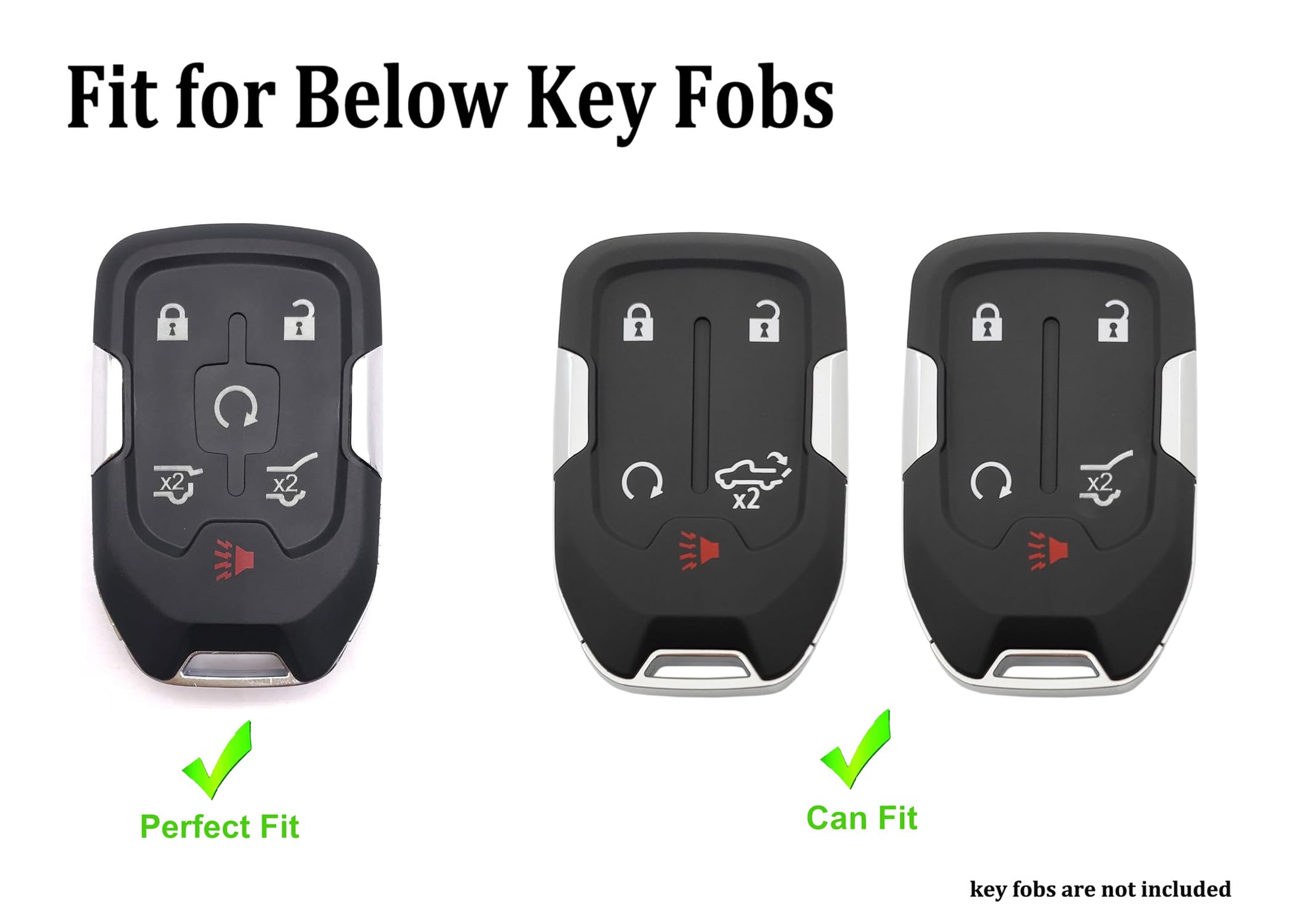 Arruweer Key Fob Cover For Chevy Gmc Soft Tpu Smart Key Case Holder Compatiable With Chevrolet Suburban Tahoe Gmc Terrain Yukon