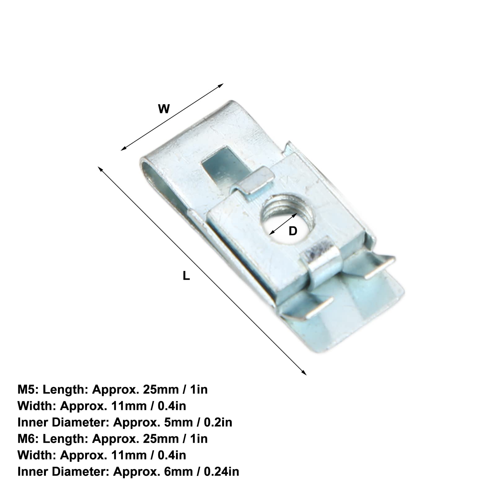 U-Clip And Screw Assortment Kit Auto Car Clips Fasteners 120Pcs U Type Nut Clip Carbon Steel U Shape Clip Nut Part Fixed Interior For Motorcycle Car Tractor